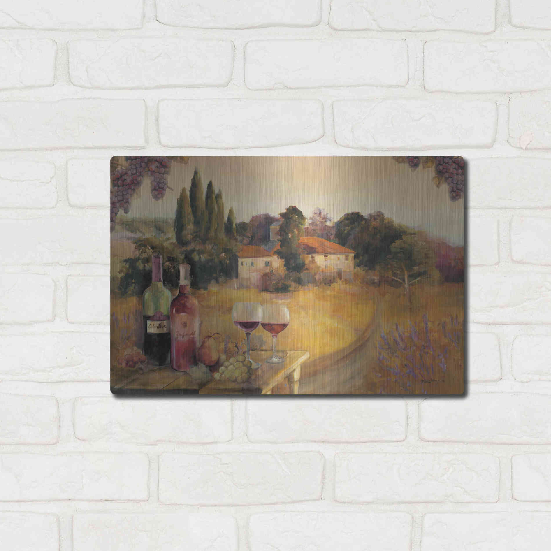 Luxe Metal Art 'Spoleta Afternoon' by Marilyn Hageman, Metal Wall Art,16x12