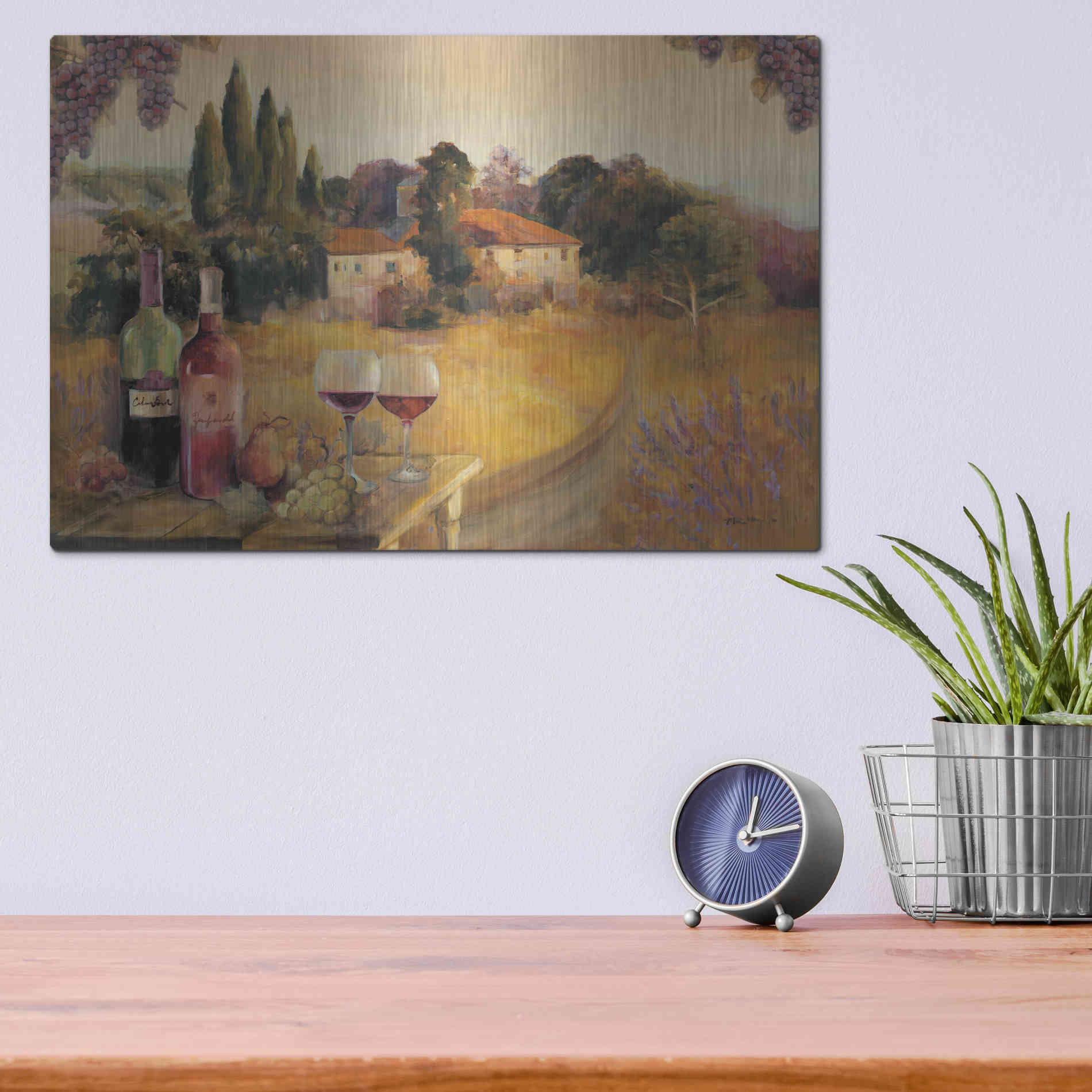 Luxe Metal Art 'Spoleta Afternoon' by Marilyn Hageman, Metal Wall Art,16x12