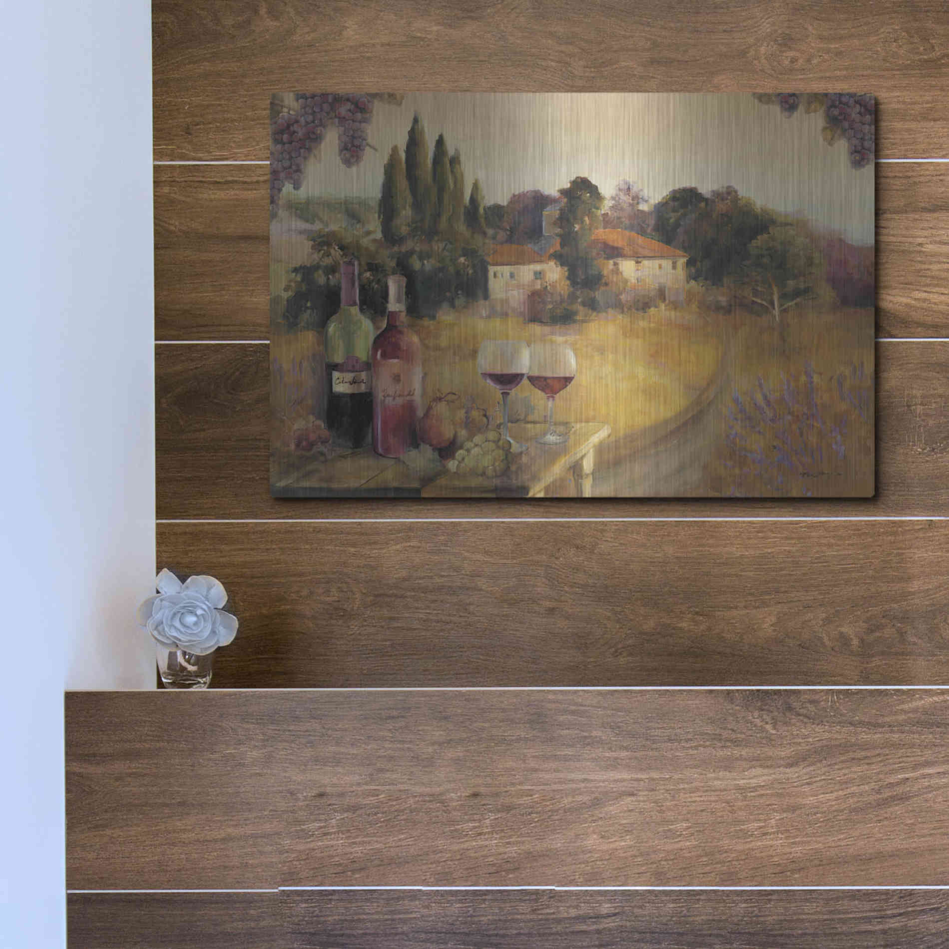 Luxe Metal Art 'Spoleta Afternoon' by Marilyn Hageman, Metal Wall Art,16x12