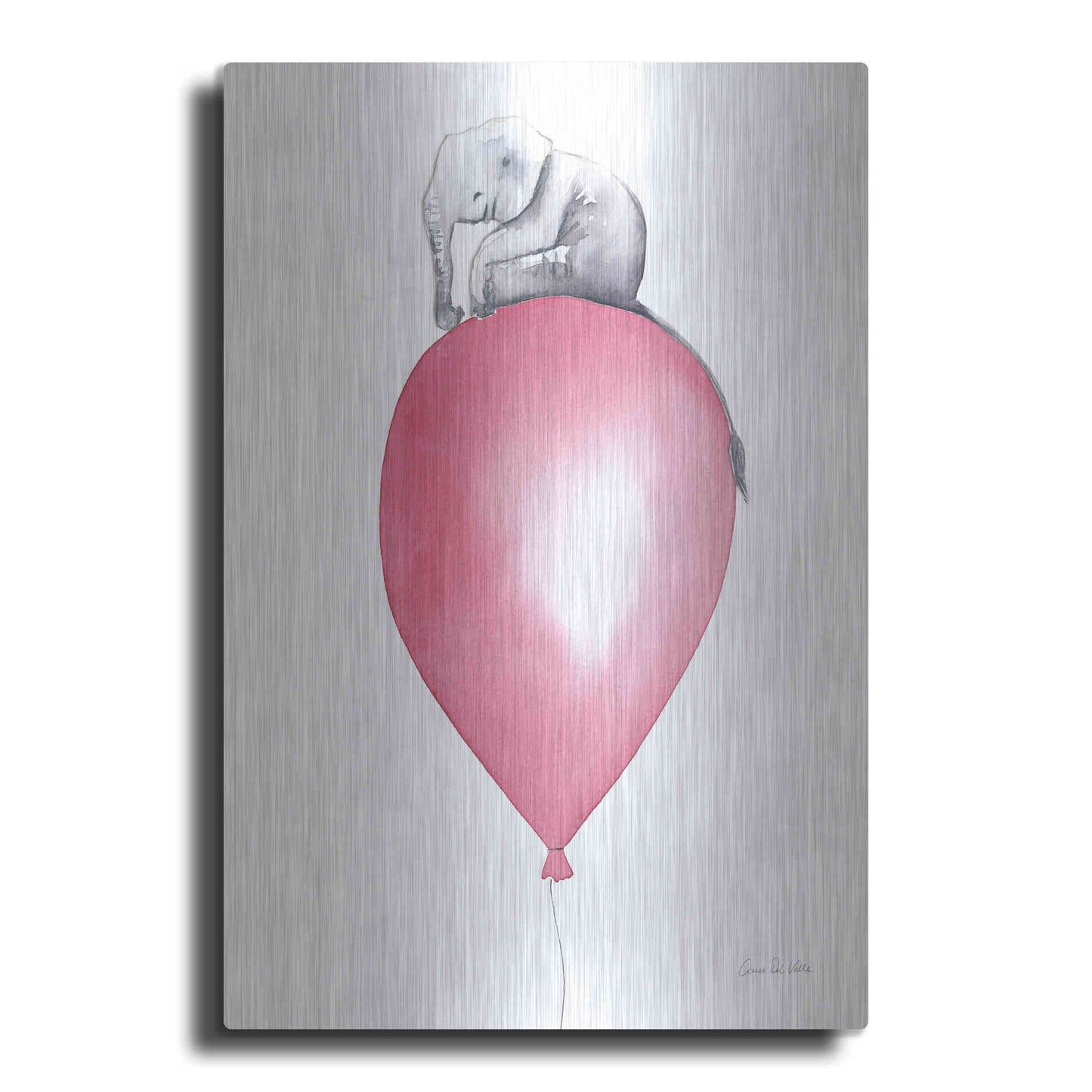 Luxe Metal Art 'Baby Elephant Love II' by Alan Majchrowicz, Metal Wall Art