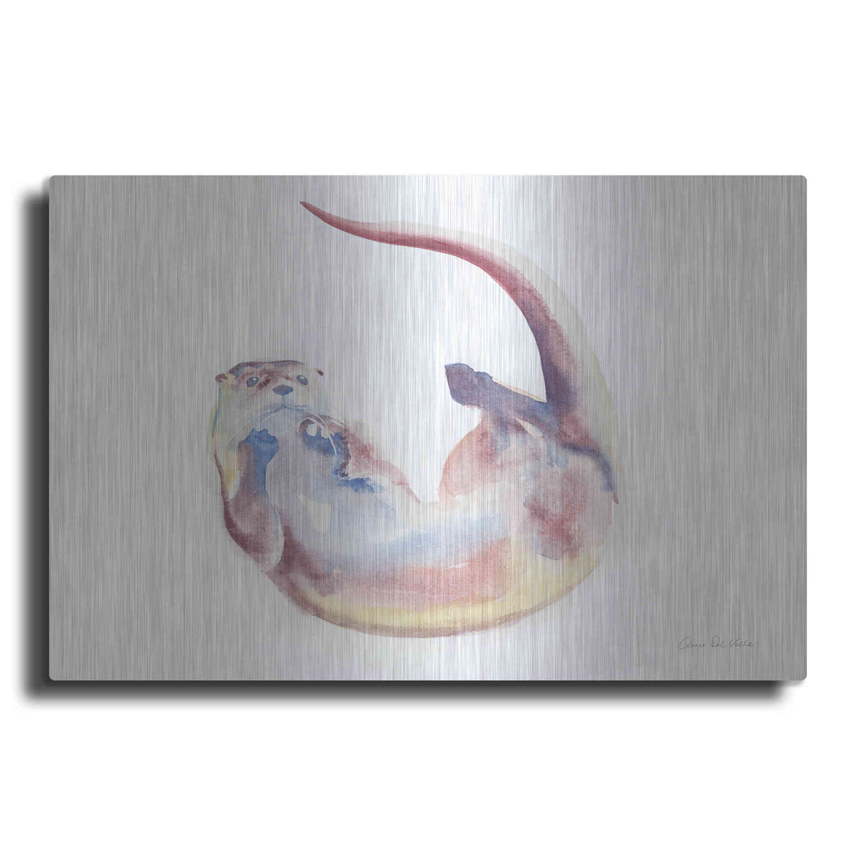Luxe Metal Art 'Swimming Otter II' by Alan Majchrowicz, Metal Wall Art
