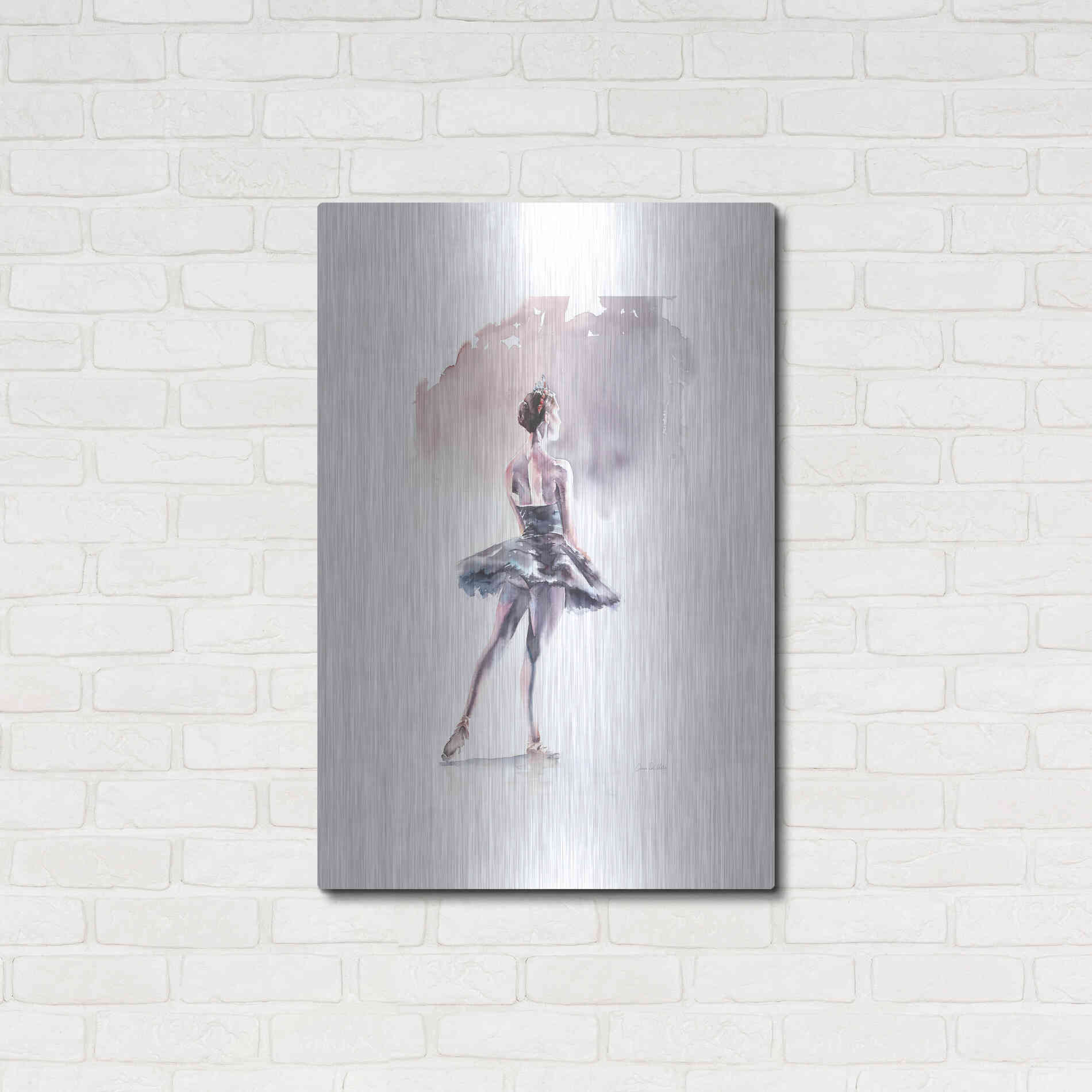 Luxe Metal Art 'Ballet I White Border' by Alan Majchrowicz, Metal Wall Art,24x36