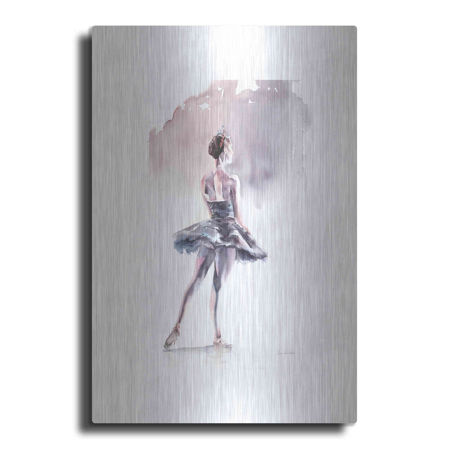 Luxe Metal Art 'Ballet I White Border' by Alan Majchrowicz, Metal Wall Art