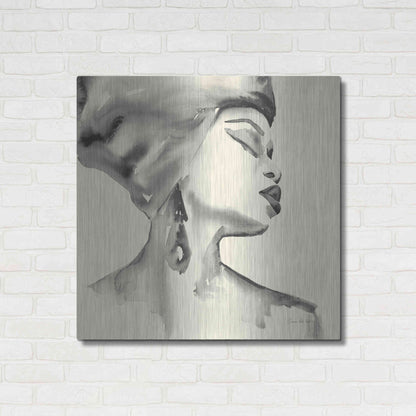 Luxe Metal Art 'Woman III Yellow' by Alan Majchrowicz, Metal Wall Art,36x36