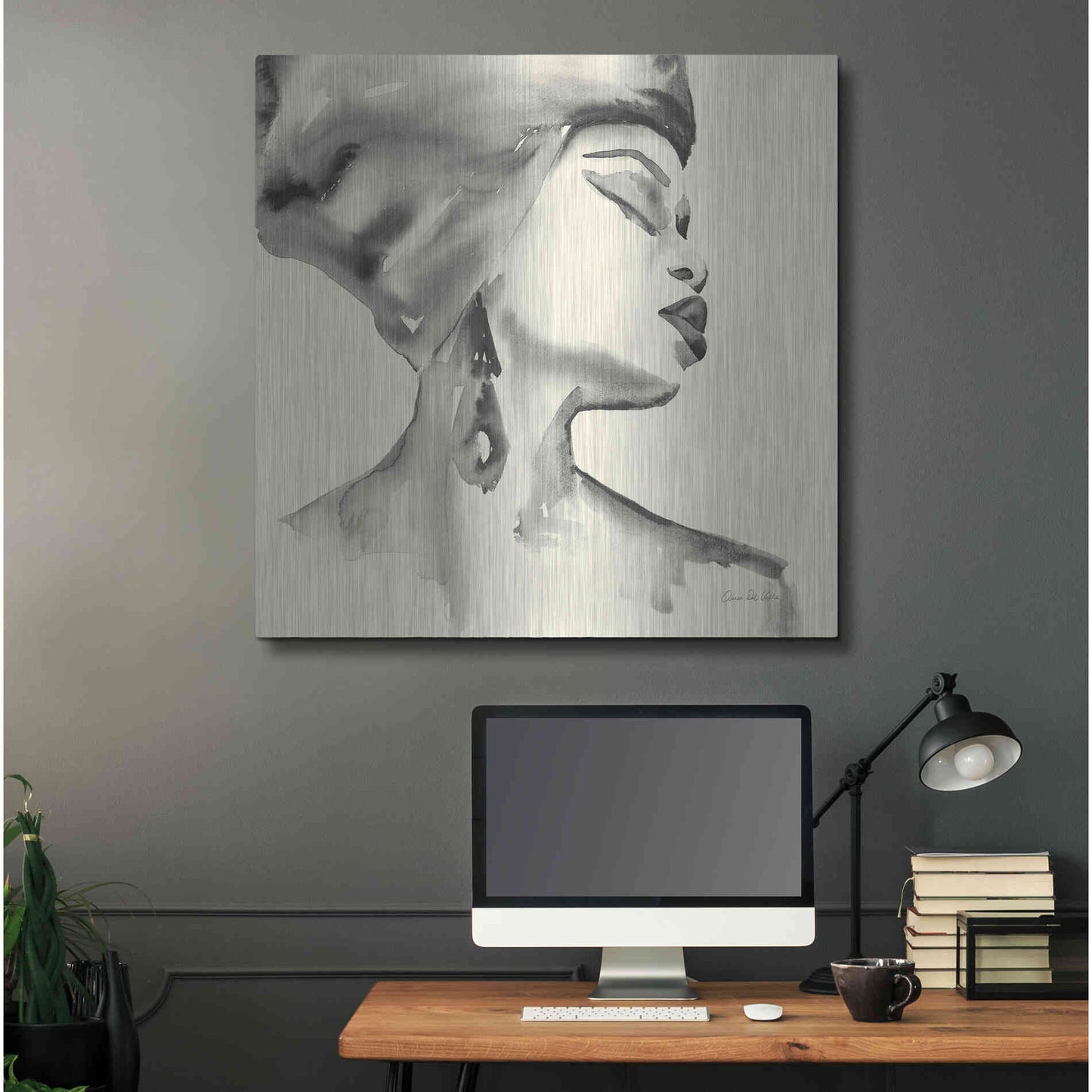 Luxe Metal Art 'Woman III Yellow' by Alan Majchrowicz, Metal Wall Art,36x36