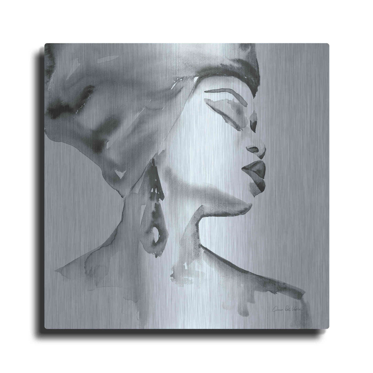 Luxe Metal Art 'Woman III Blue' by Alan Majchrowicz, Metal Wall Art