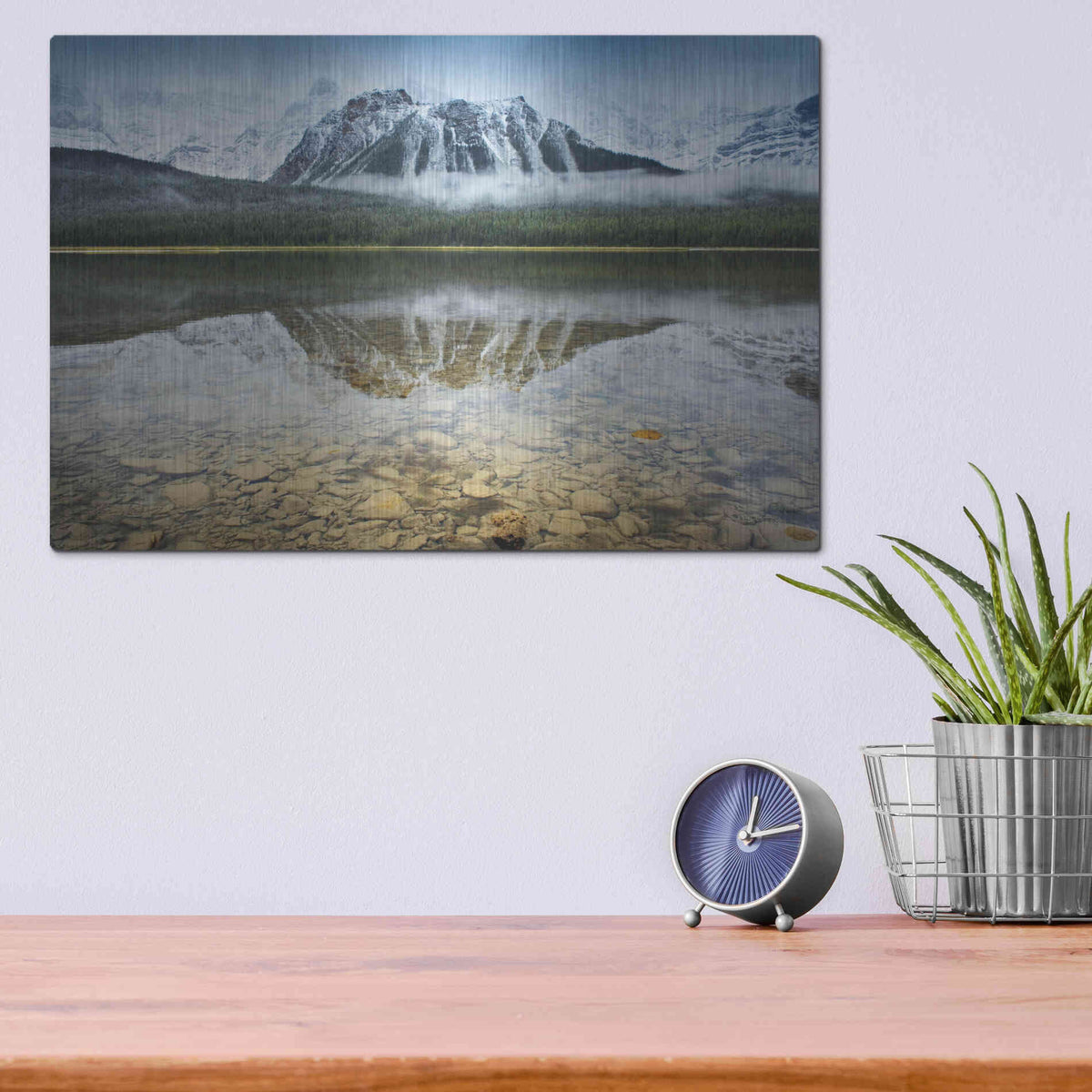 Luxe Metal Art 'Waterfowl Lake I' by Alan Majchrowicz, Metal Wall Art,16x12