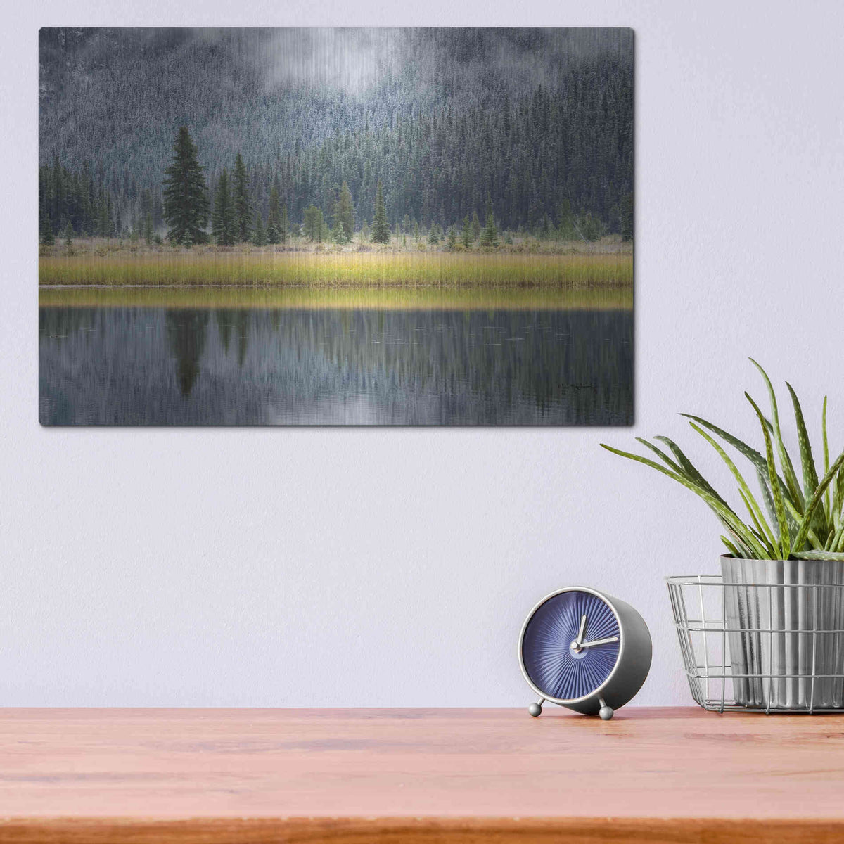 Luxe Metal Art 'Waterfowl Lake II' by Alan Majchrowicz, Metal Wall Art,16x12