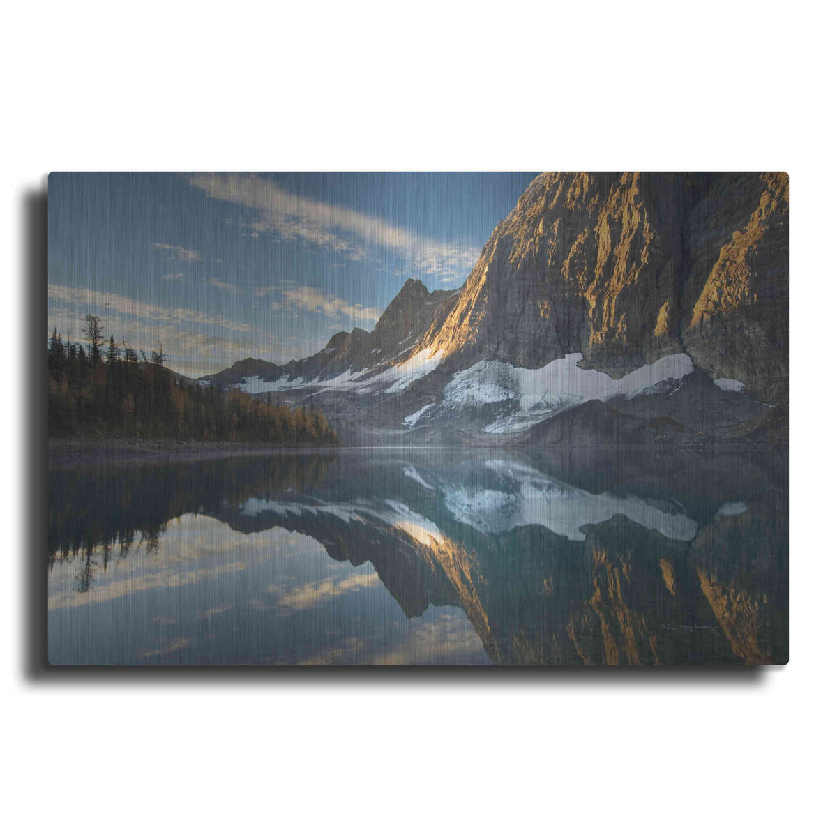 Luxe Metal Art 'Floe Lake Reflection III Crop' by Alan Majchrowicz, Metal Wall Art