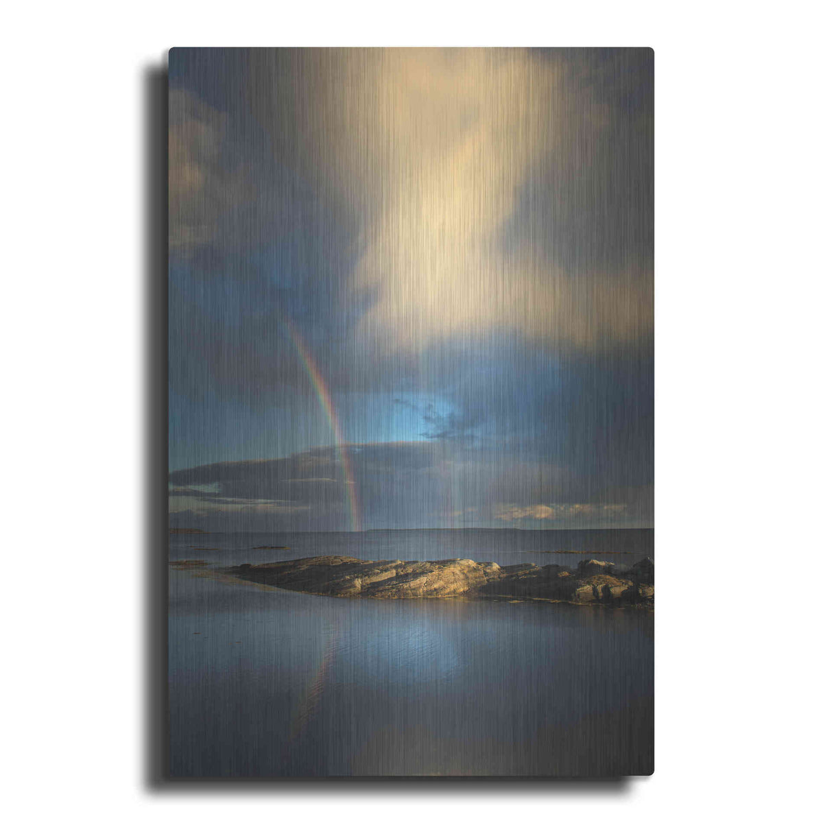 Luxe Metal Art 'Blue Rocks' by Alan Majchrowicz, Metal Wall Art