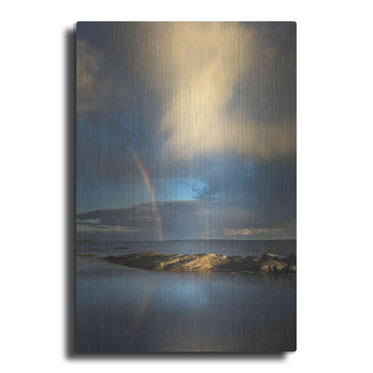 Luxe Metal Art 'Blue Rocks' by Alan Majchrowicz, Metal Wall Art