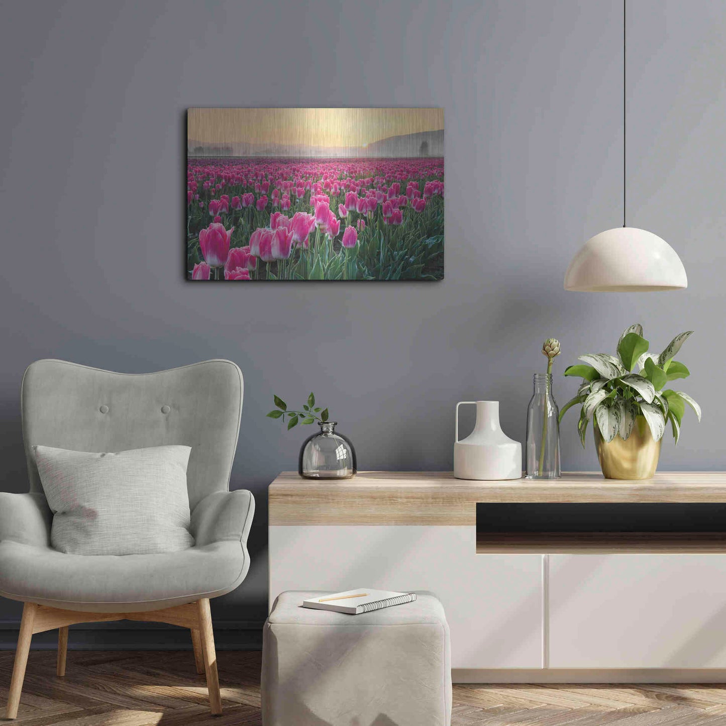 Luxe Metal Art 'Skagit Valley Tulips I' by Alan Majchrowicz, Metal Wall Art,24x16