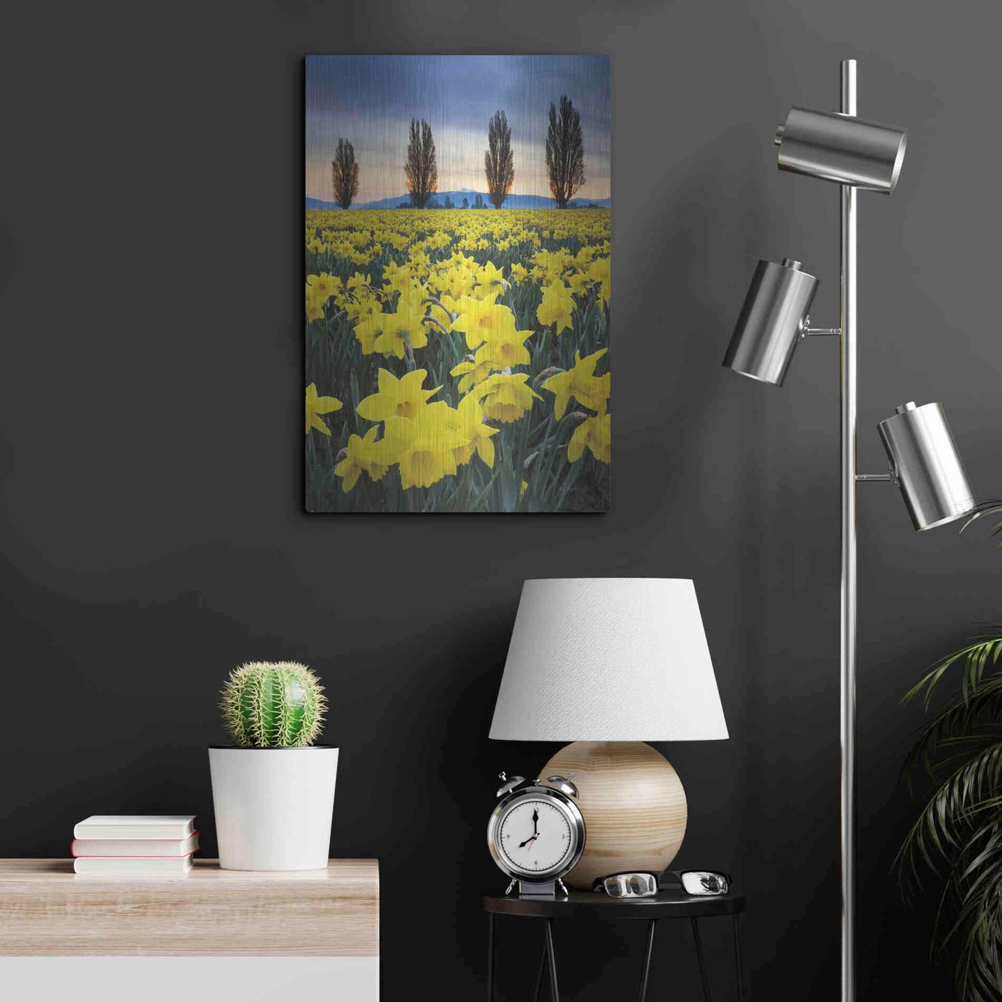 Luxe Metal Art 'Skagit Valley Daffodils I' by Alan Majchrowicz,Metal Wall Art,16x24