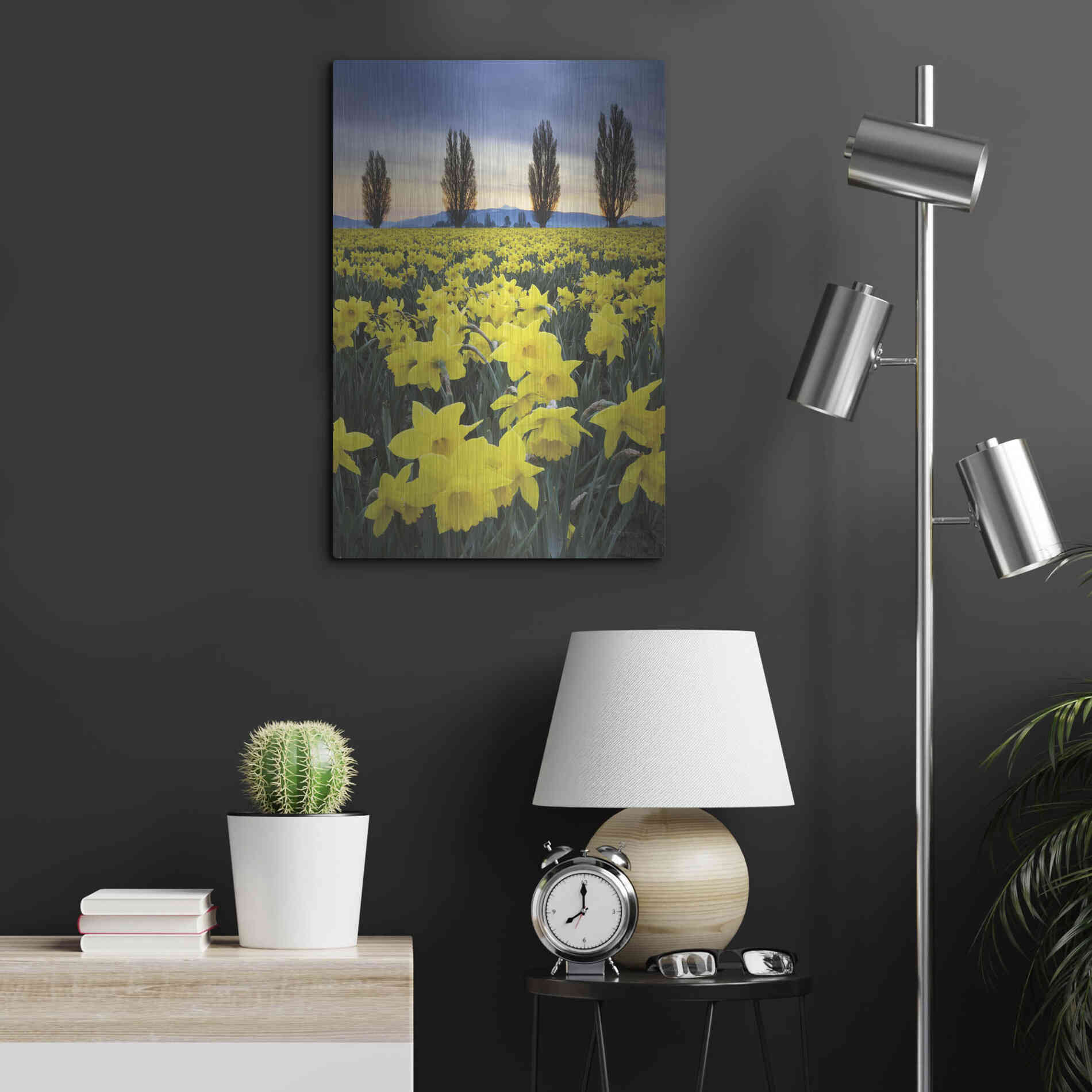 Luxe Metal Art 'Skagit Valley Daffodils I' by Alan Majchrowicz,Metal Wall Art,16x24