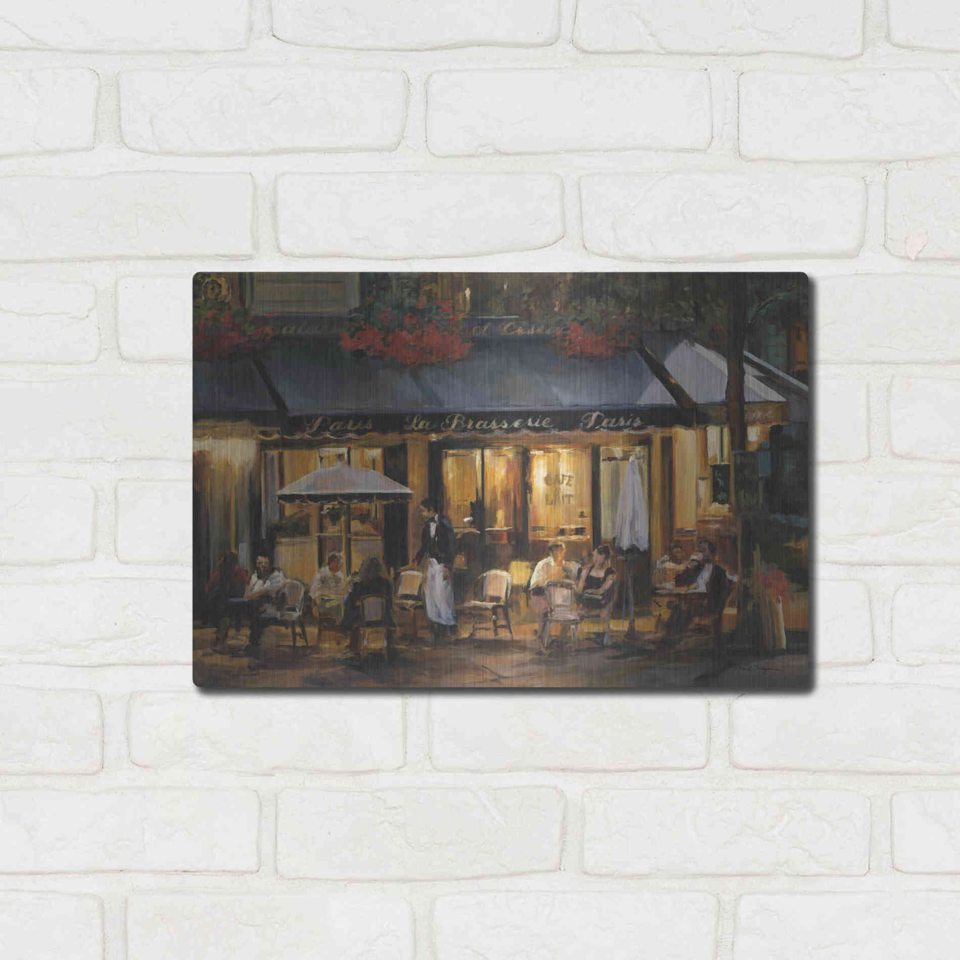 Luxe Metal Art 'La Brasserie' by Marilyn Hageman, Metal Wall Art,16x12