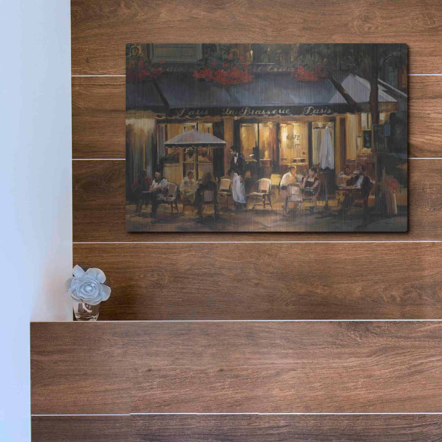 Luxe Metal Art 'La Brasserie' by Marilyn Hageman, Metal Wall Art,16x12