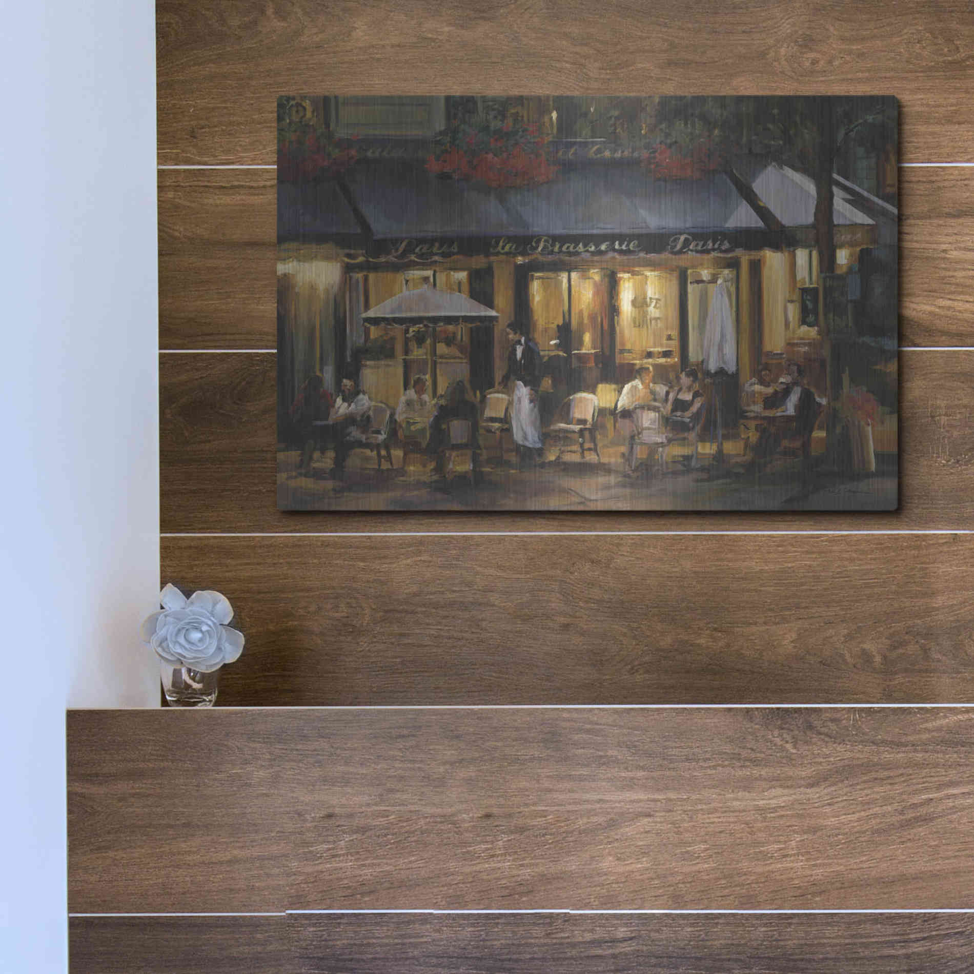 Luxe Metal Art 'La Brasserie' by Marilyn Hageman, Metal Wall Art,16x12