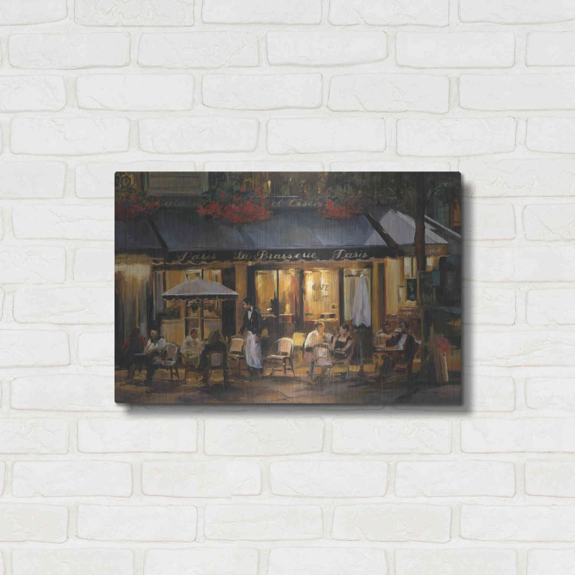 Luxe Metal Art 'La Brasserie' by Marilyn Hageman, Metal Wall Art,24x16
