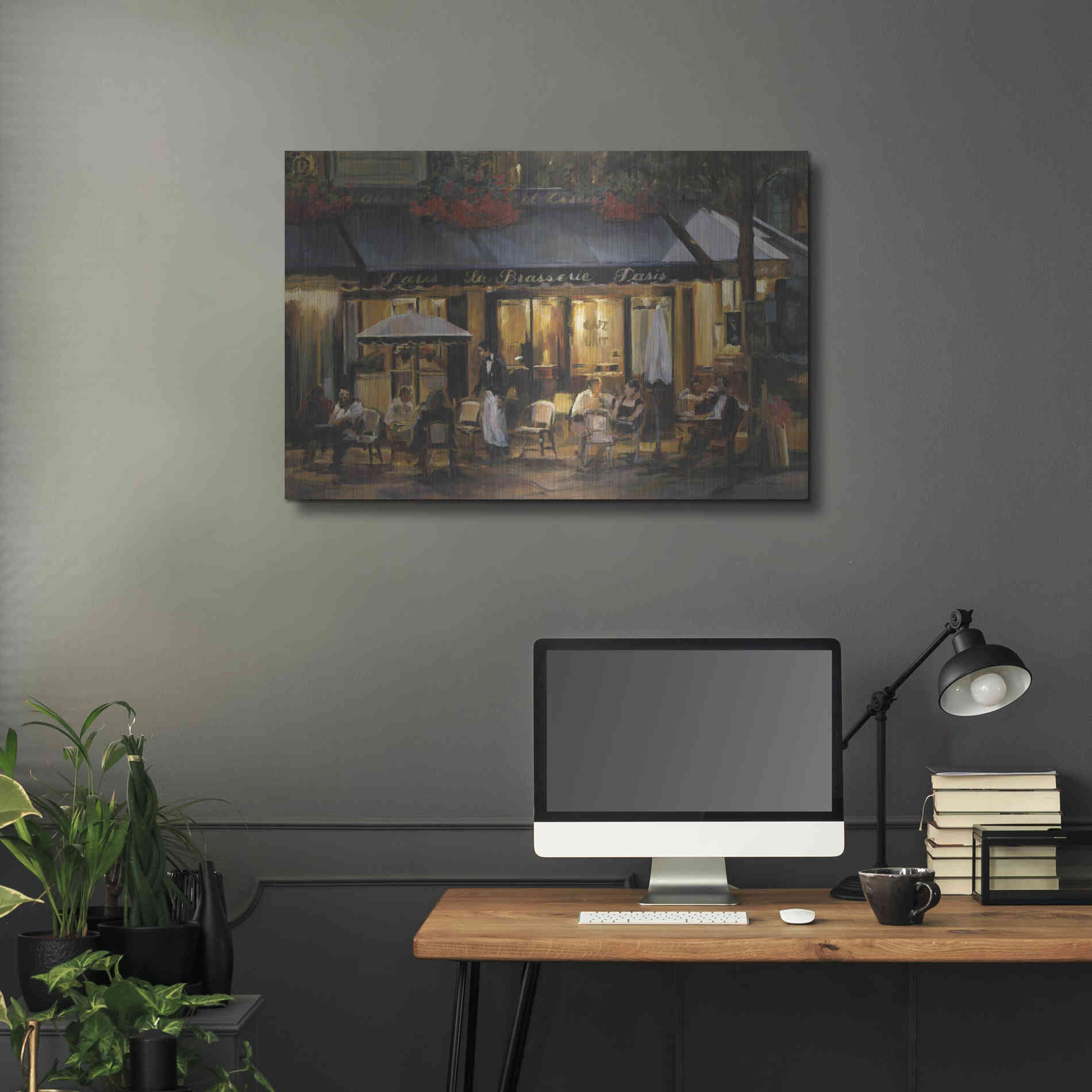 Luxe Metal Art 'La Brasserie' by Marilyn Hageman, Metal Wall Art,36x24