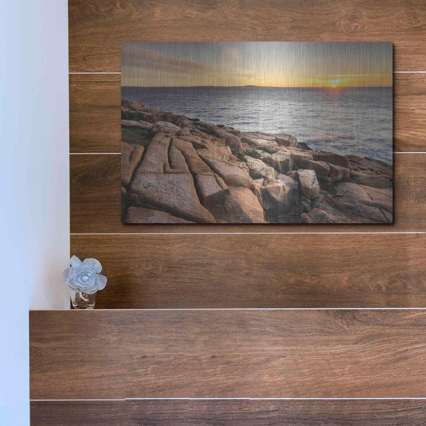 Luxe Metal Art 'Acadia Sunrise' by Alan Majchrowicz,Metal Wall Art,16x12