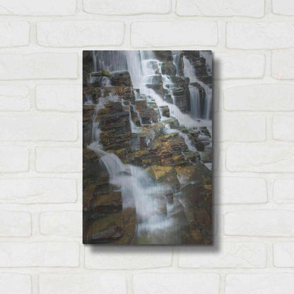 Luxe Metal Art 'Falls on McDonald Creek color' by Alan Majchrowicz,Metal Wall Art,12x16