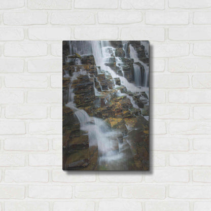 Luxe Metal Art 'Falls on McDonald Creek color' by Alan Majchrowicz,Metal Wall Art,16x24