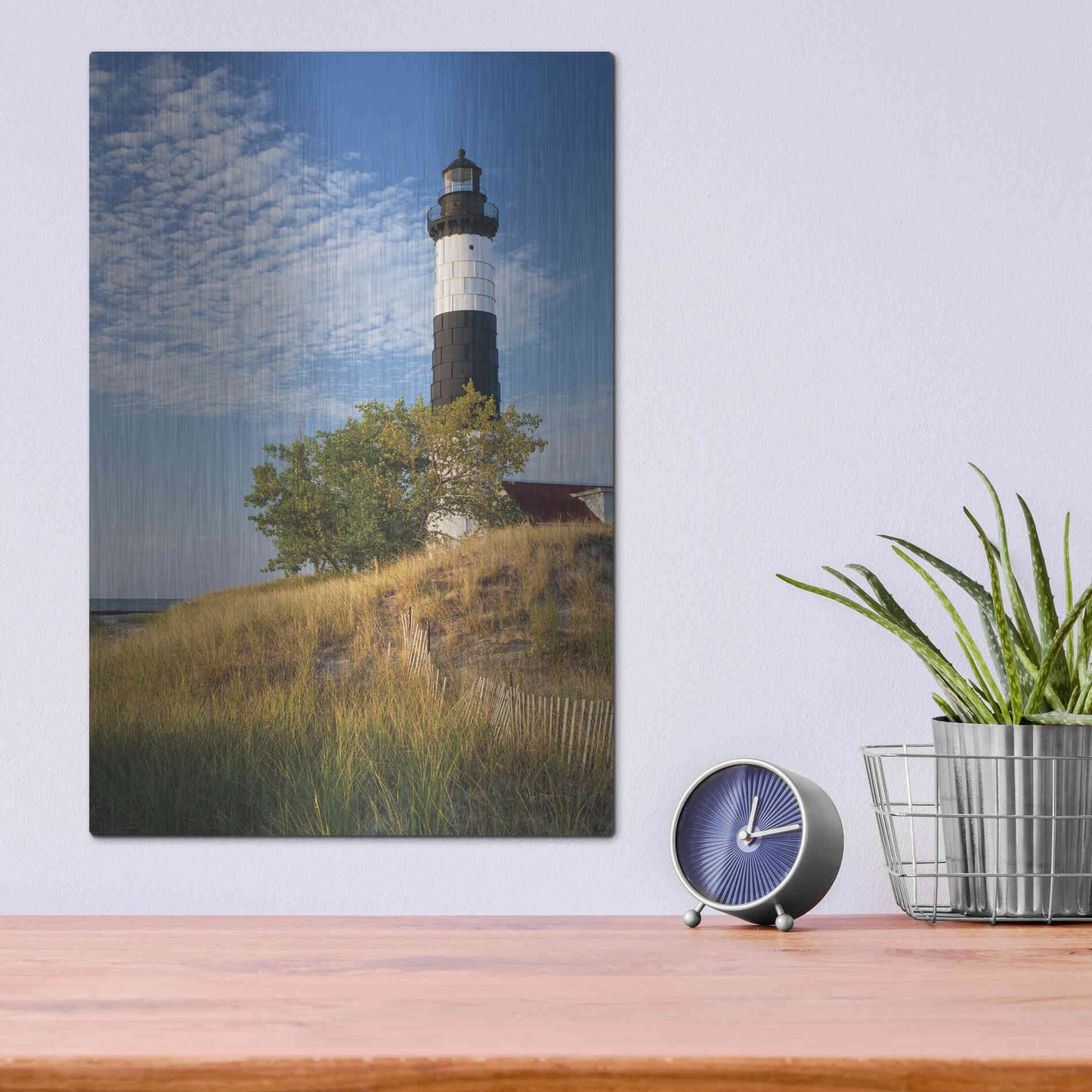 Luxe Metal Art 'Big Sable Point Lighthouse II' by Alan Majchrowicz,Metal Wall Art,12x16