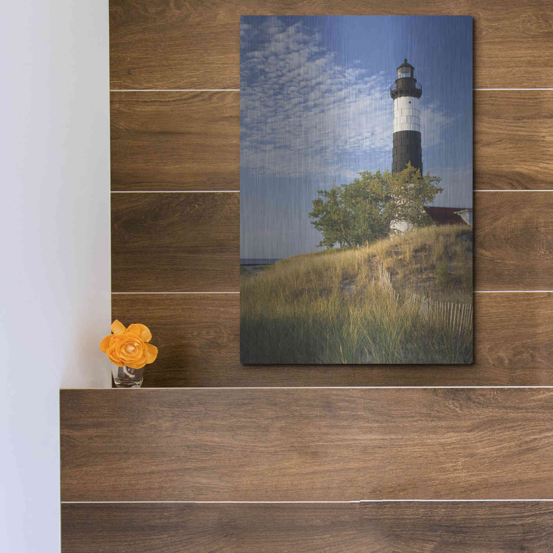 Luxe Metal Art 'Big Sable Point Lighthouse II' by Alan Majchrowicz,Metal Wall Art,12x16