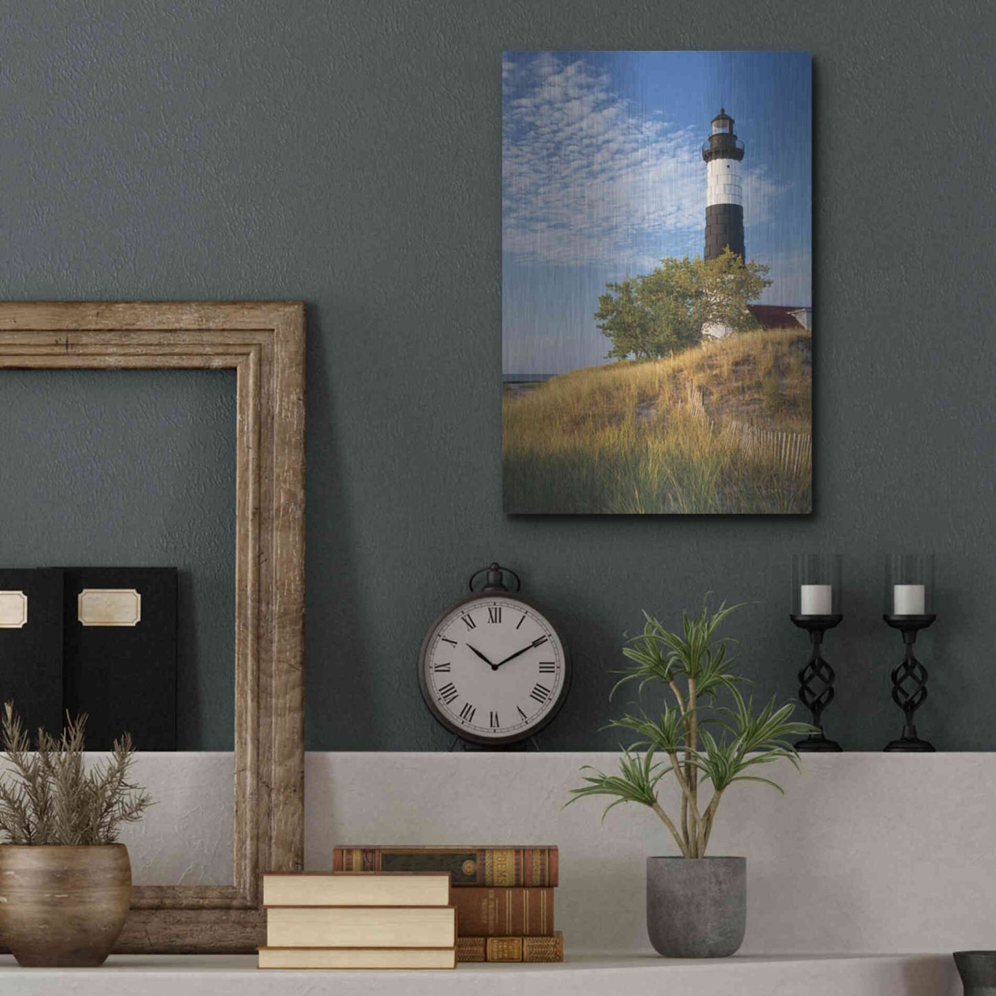 Luxe Metal Art 'Big Sable Point Lighthouse II' by Alan Majchrowicz,Metal Wall Art,12x16