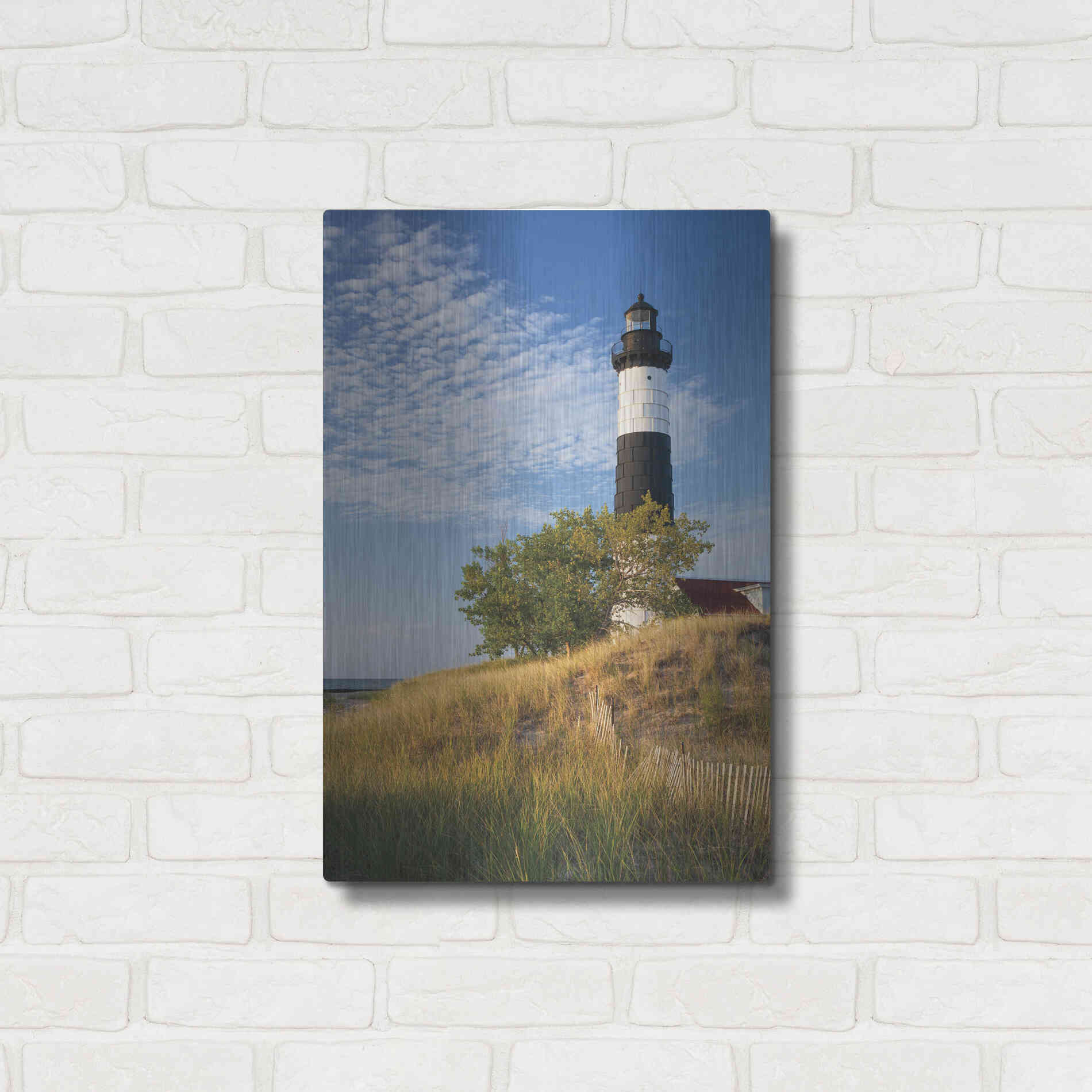 Luxe Metal Art 'Big Sable Point Lighthouse II' by Alan Majchrowicz,Metal Wall Art,16x24