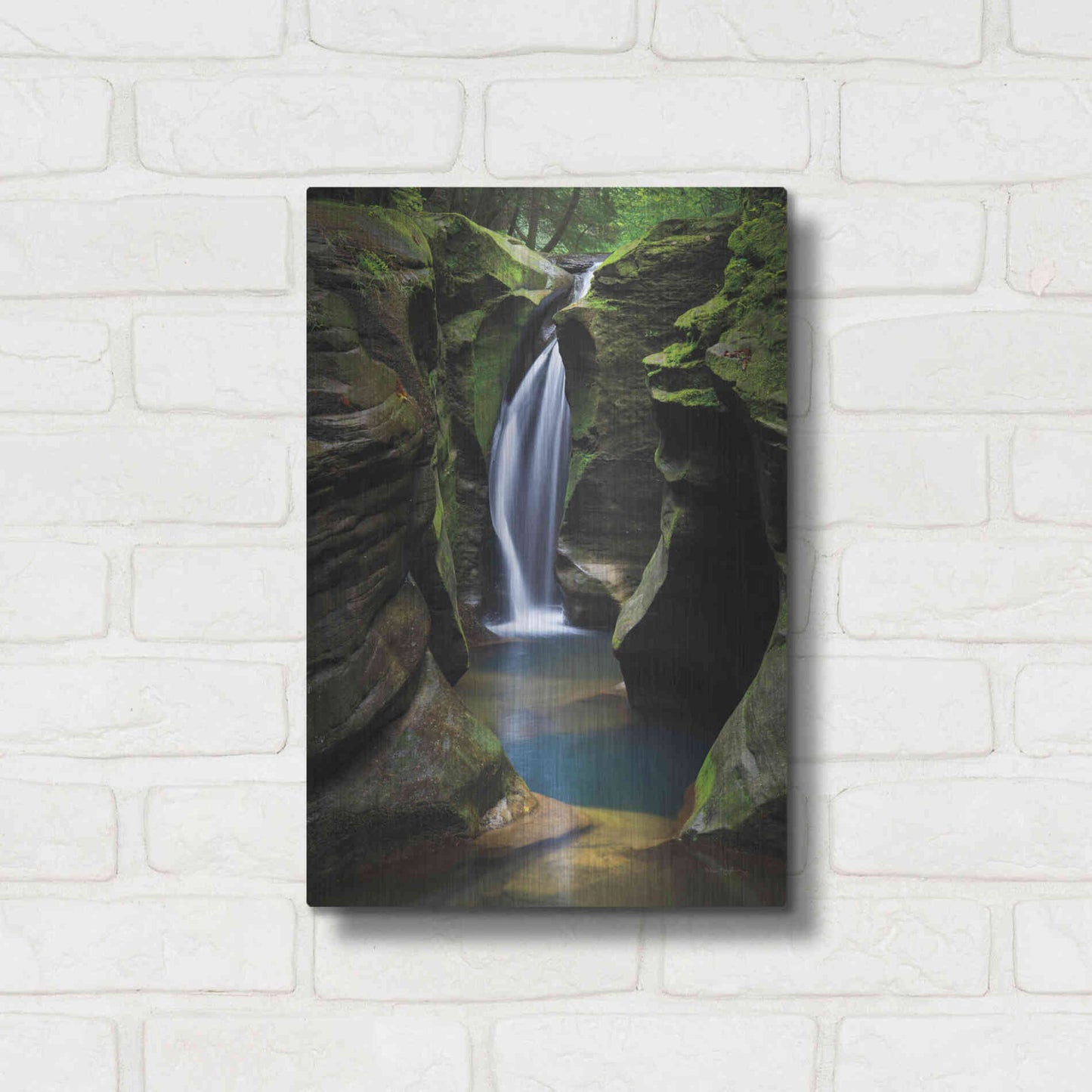 Luxe Metal Art 'Corkscrew Falls Ohio' by Alan Majchrowicz,Metal Wall Art,12x16