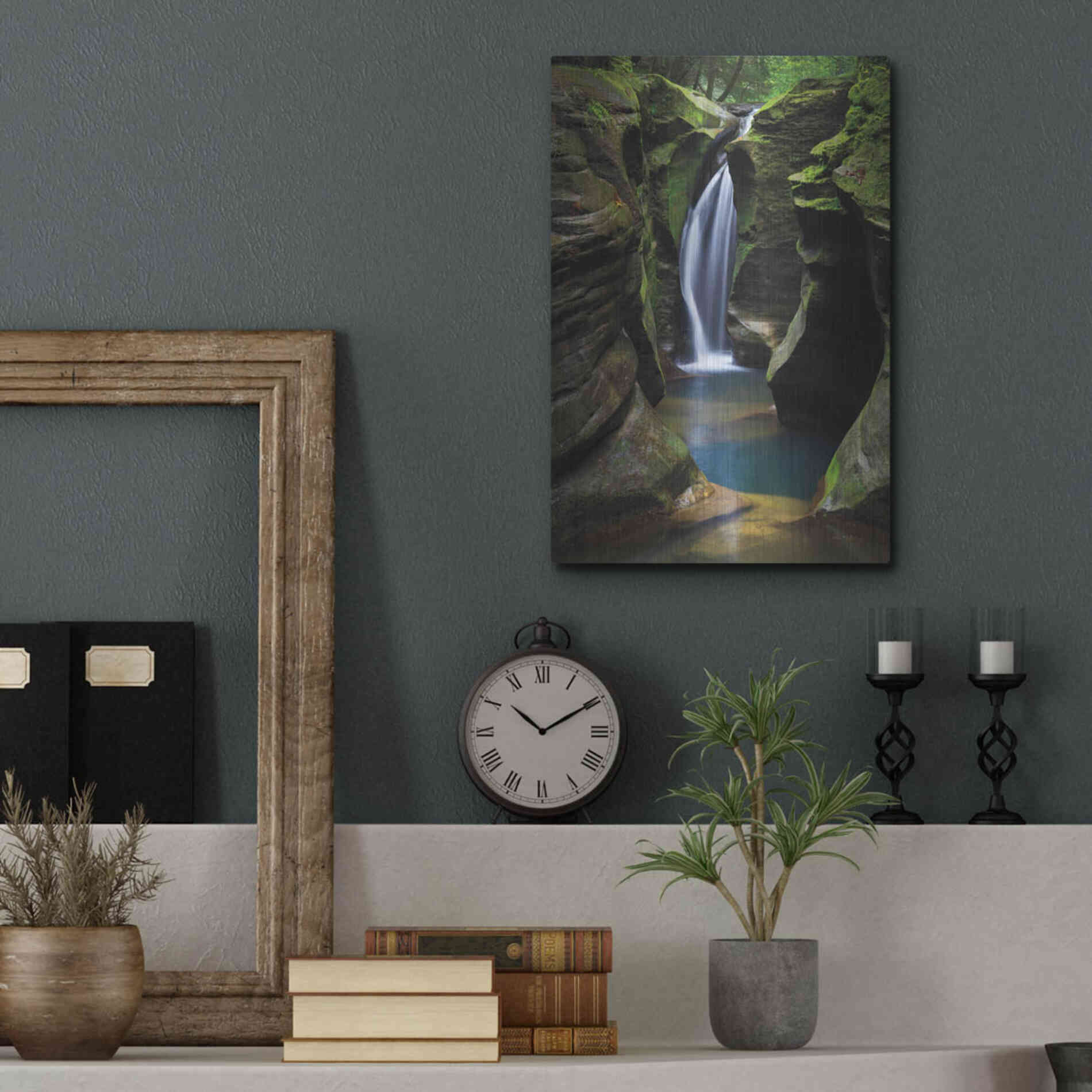 Luxe Metal Art 'Corkscrew Falls Ohio' by Alan Majchrowicz,Metal Wall Art,12x16