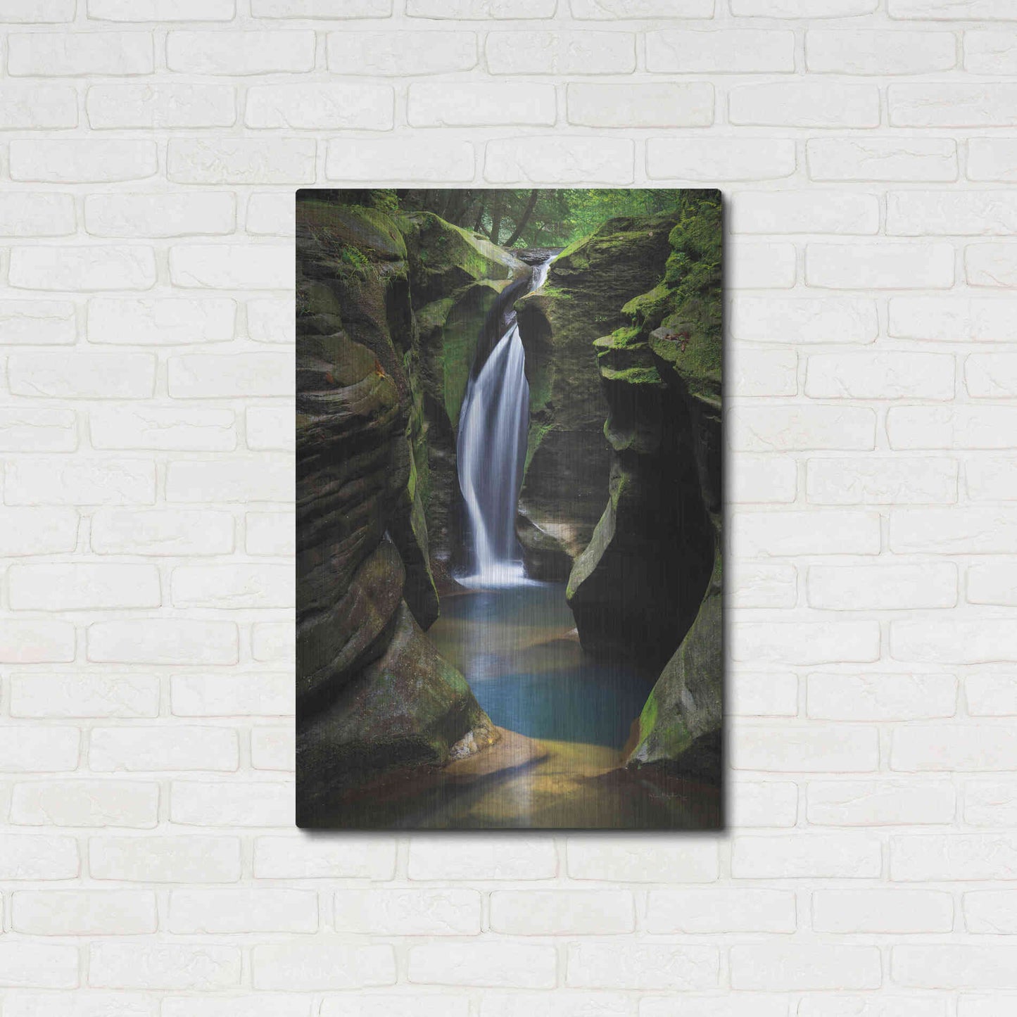 Luxe Metal Art 'Corkscrew Falls Ohio' by Alan Majchrowicz,Metal Wall Art,24x36