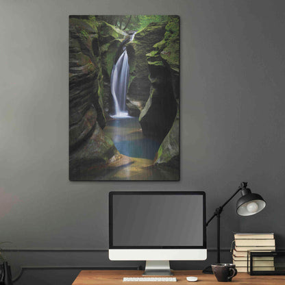 Luxe Metal Art 'Corkscrew Falls Ohio' by Alan Majchrowicz,Metal Wall Art,24x36