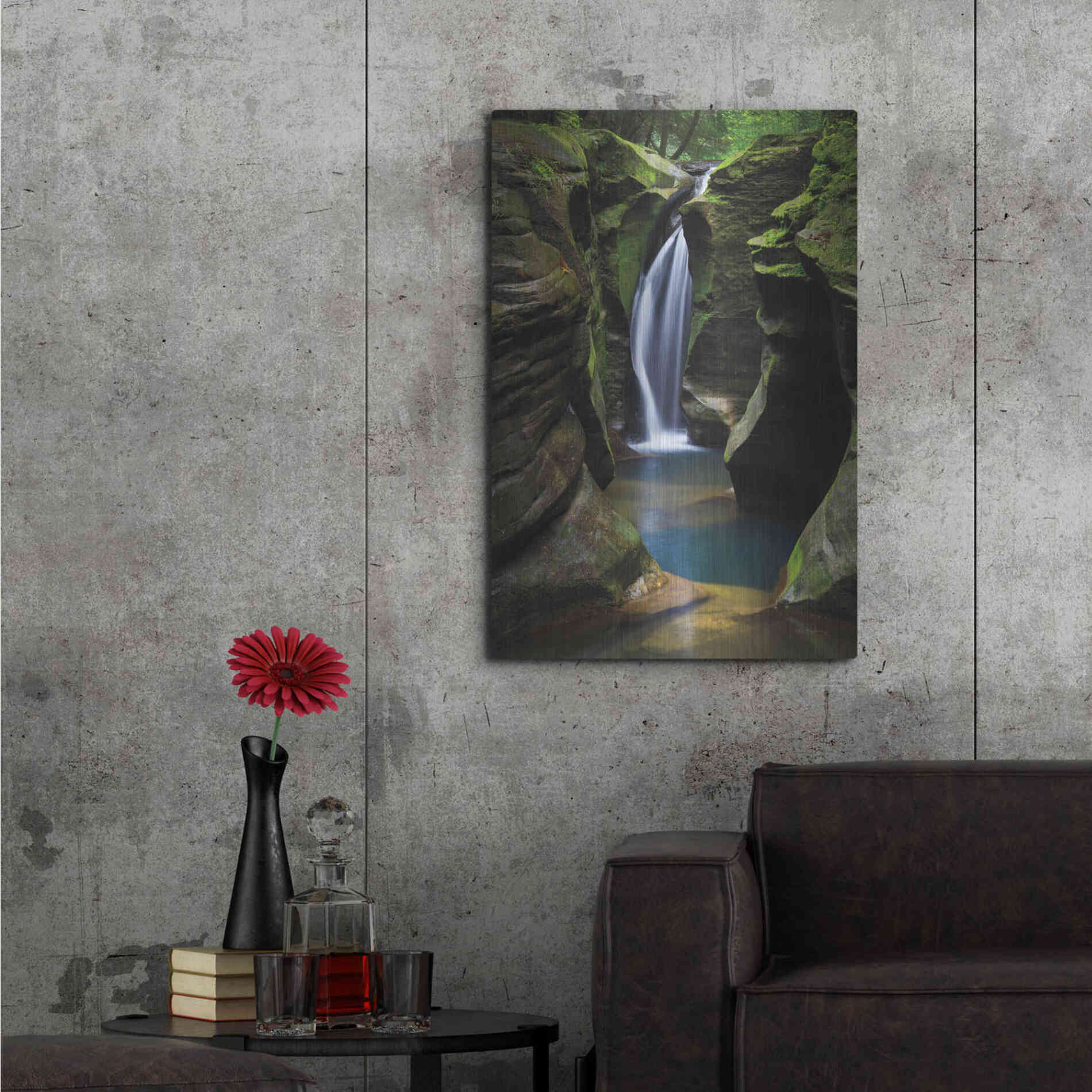 Luxe Metal Art 'Corkscrew Falls Ohio' by Alan Majchrowicz,Metal Wall Art,24x36