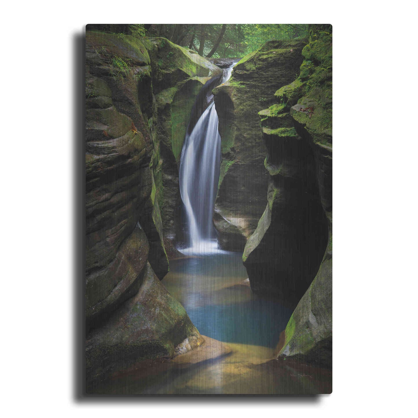 Luxe Metal Art 'Corkscrew Falls Ohio' by Alan Majchrowicz,Metal Wall Art