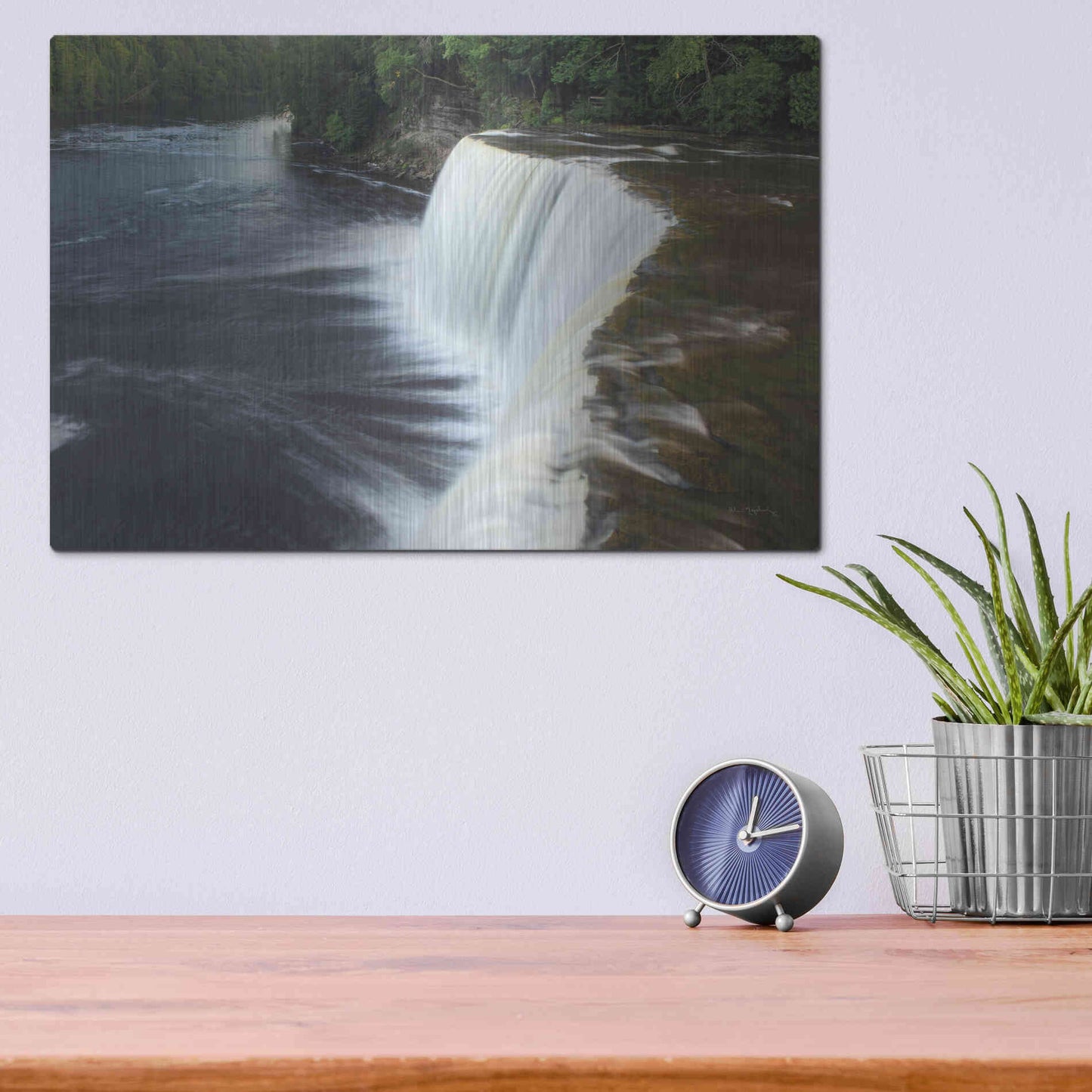 Luxe Metal Art 'Tahquamenon Falls Michigan I' by Alan Majchrowicz,Metal Wall Art,16x12