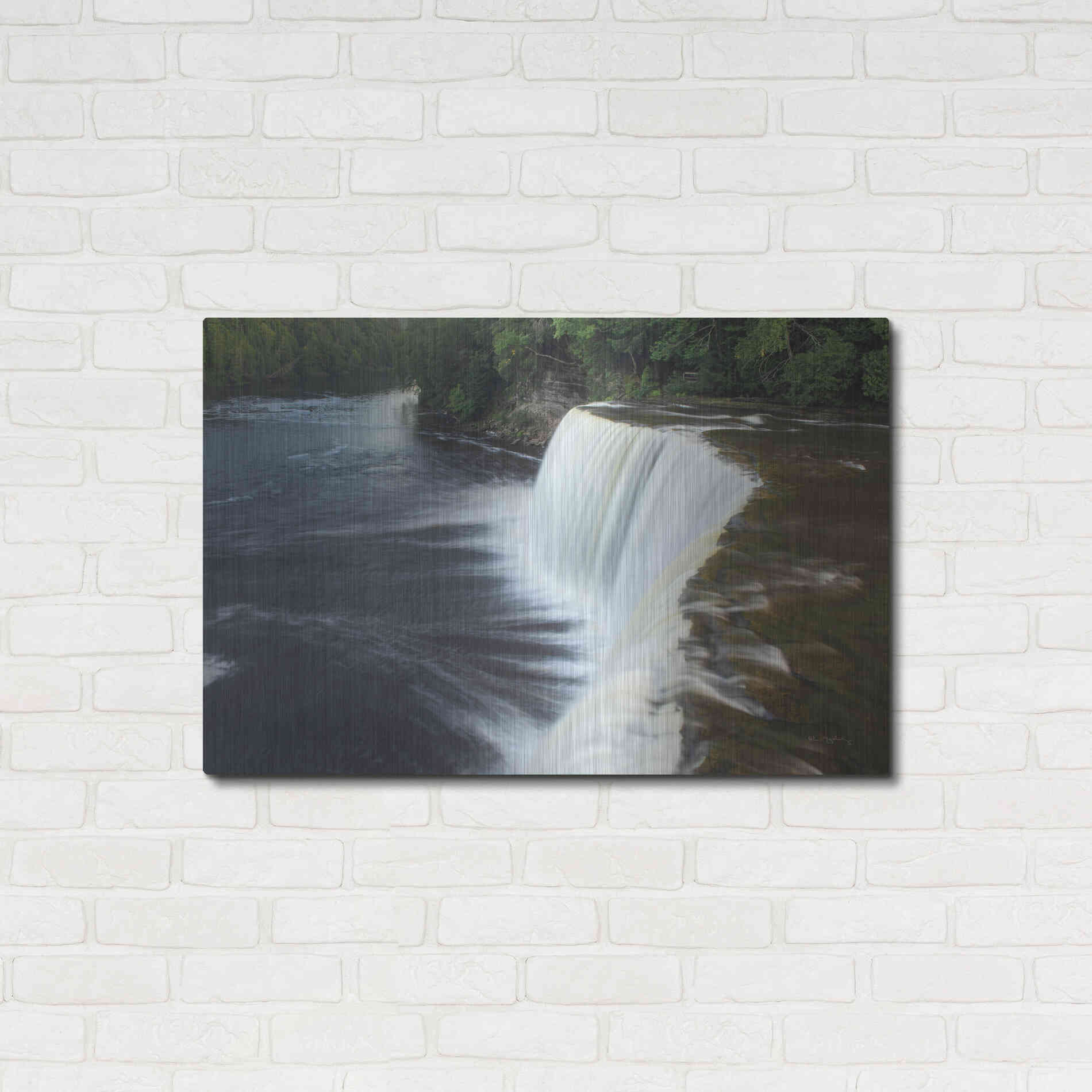 Luxe Metal Art 'Tahquamenon Falls Michigan I' by Alan Majchrowicz,Metal Wall Art,36x24