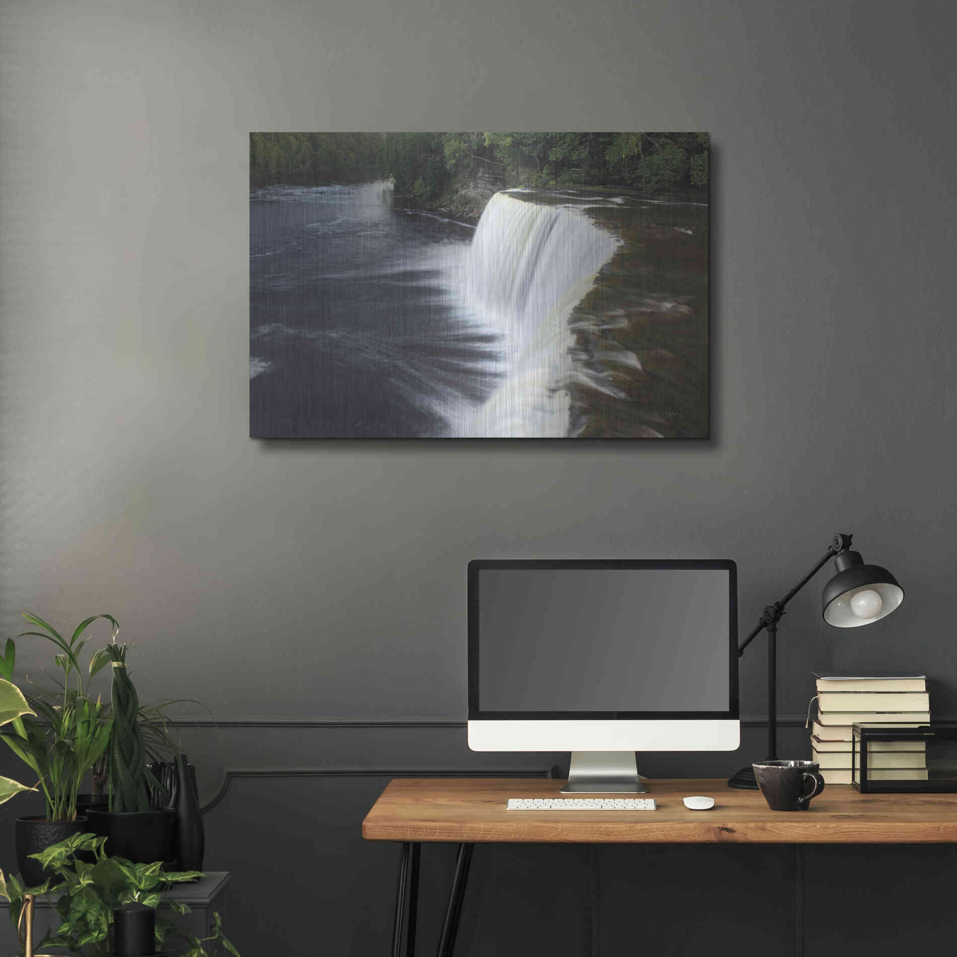 Luxe Metal Art 'Tahquamenon Falls Michigan I' by Alan Majchrowicz,Metal Wall Art,36x24