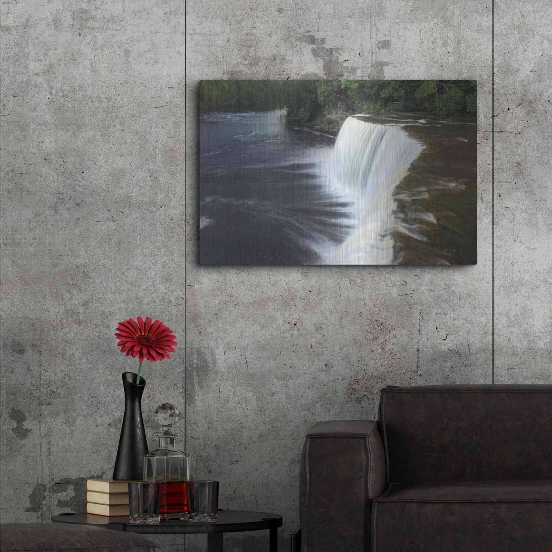 Luxe Metal Art 'Tahquamenon Falls Michigan I' by Alan Majchrowicz,Metal Wall Art,36x24