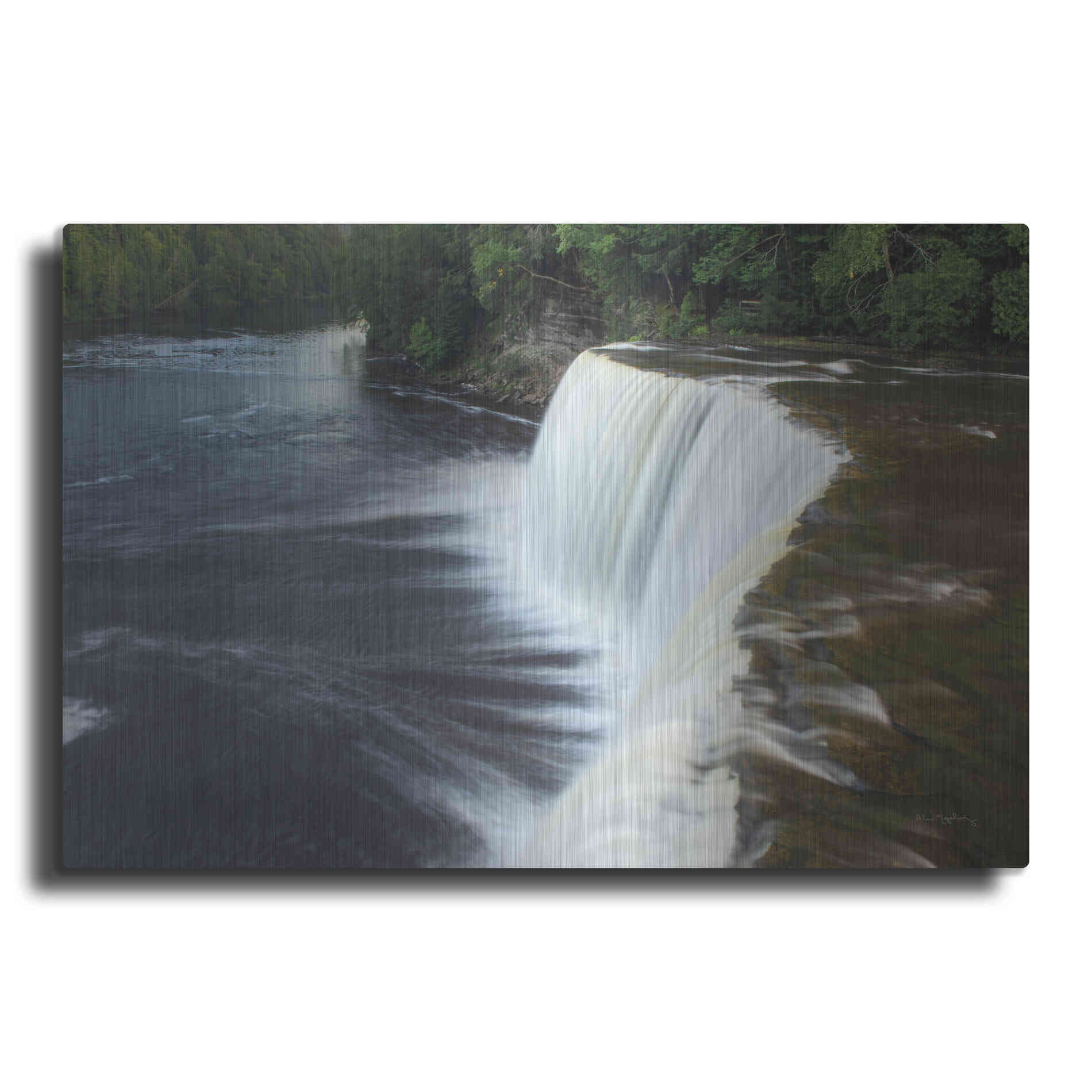 Luxe Metal Art 'Tahquamenon Falls Michigan I' by Alan Majchrowicz,Metal Wall Art