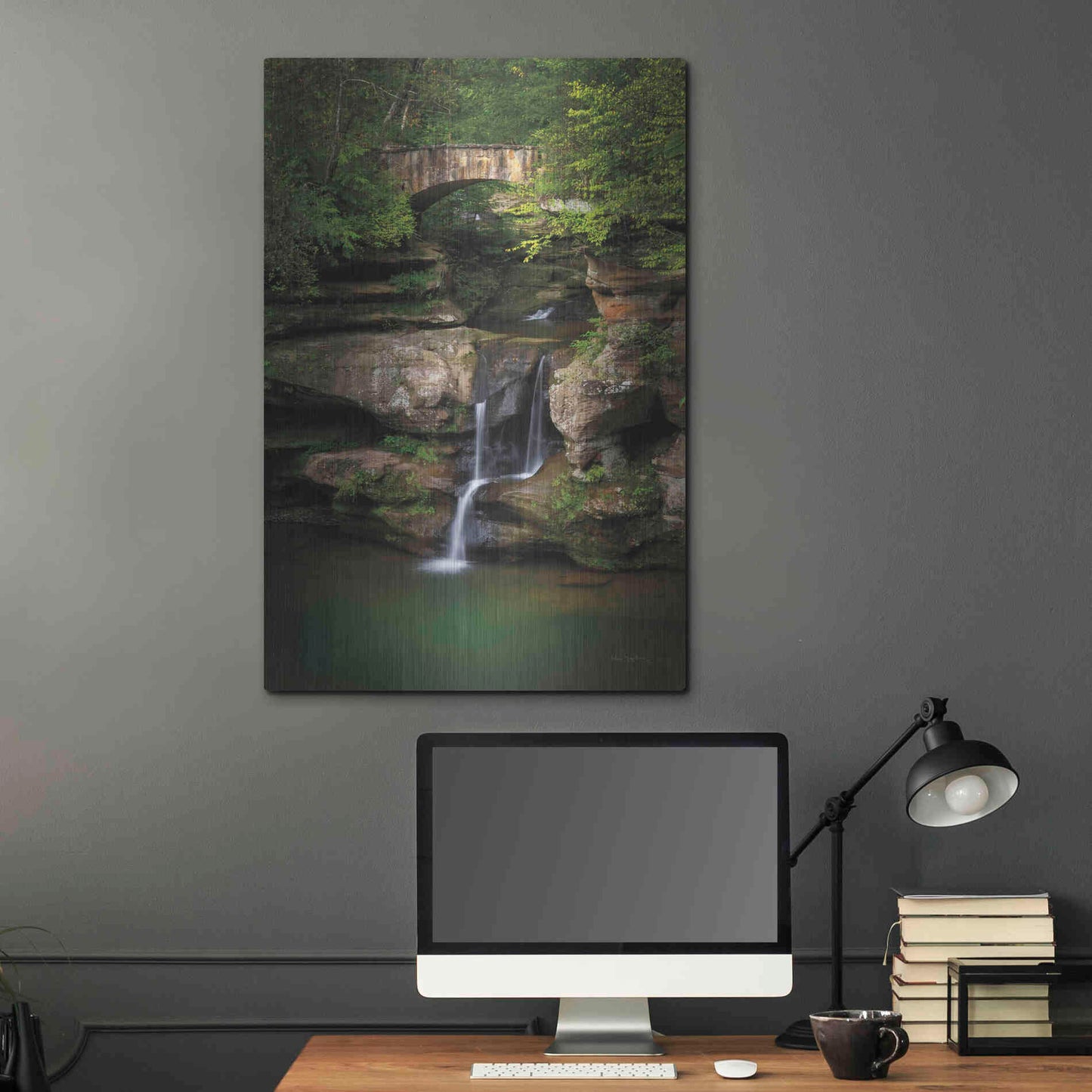 Luxe Metal Art 'Upper Falls Old Mans Cave' by Alan Majchrowicz,Metal Wall Art,24x36