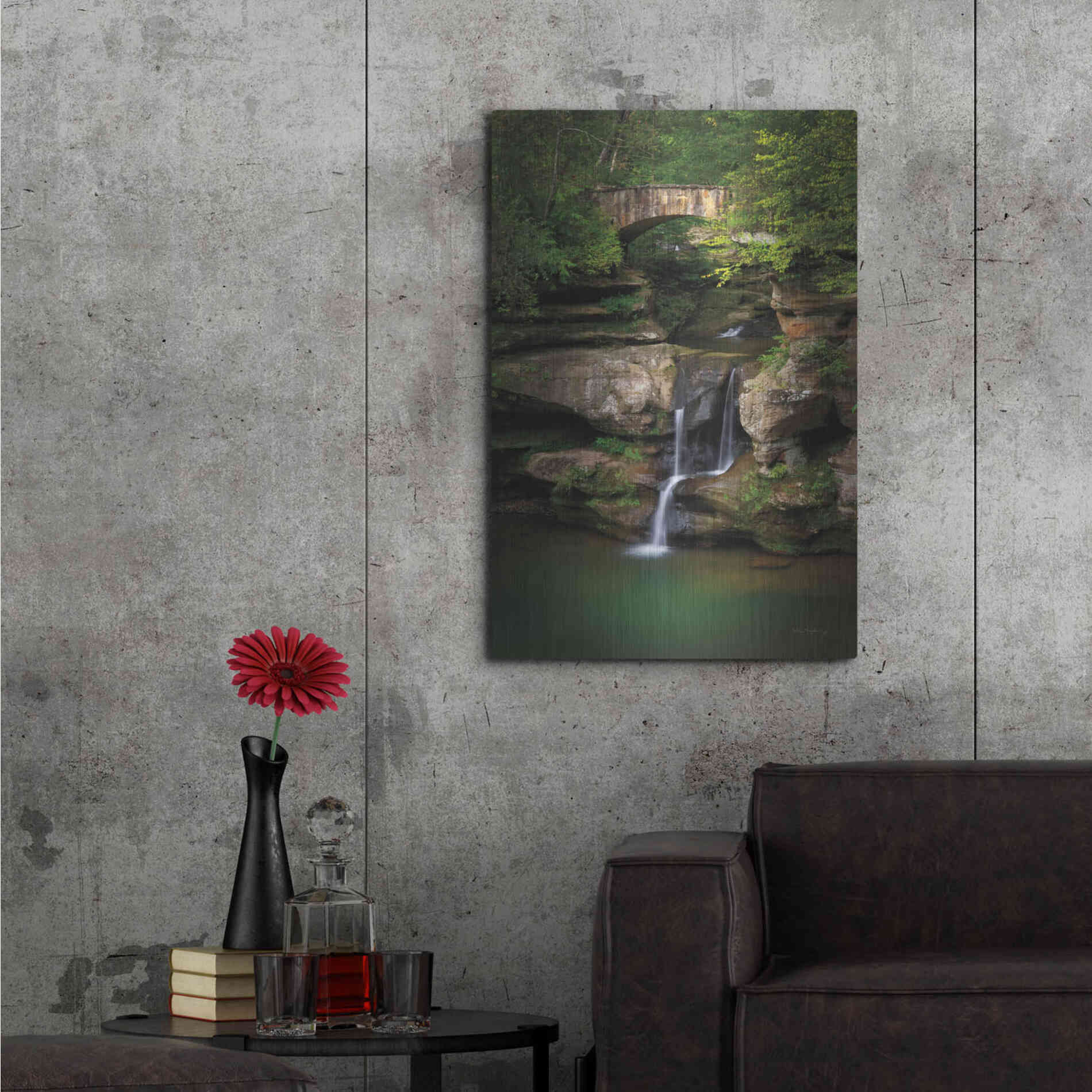 Luxe Metal Art 'Upper Falls Old Mans Cave' by Alan Majchrowicz,Metal Wall Art,24x36