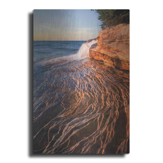 Luxe Metal Art 'Pictured Rocks Michigan I' by Alan Majchrowicz,Metal Wall Art