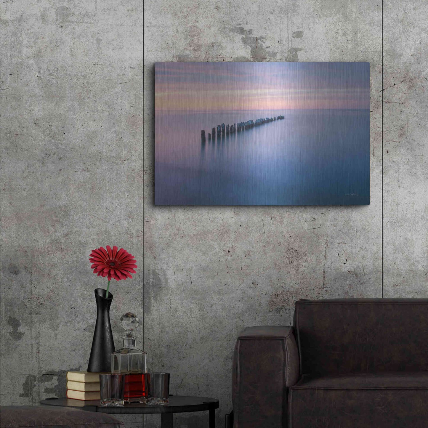 Luxe Metal Art 'Lake Superior Old Pier IV' by Alan Majchrowicz,Metal Wall Art,36x24