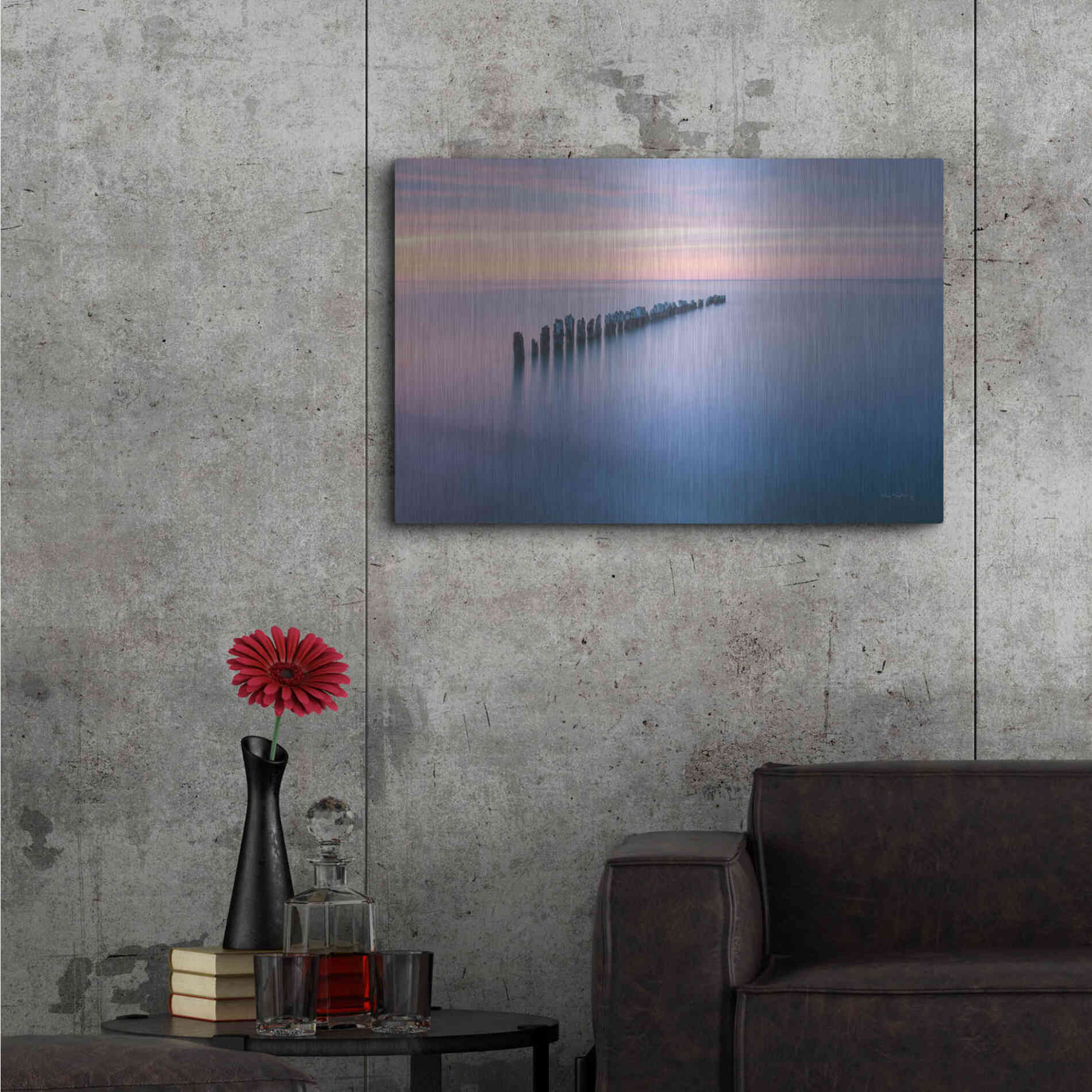 Luxe Metal Art 'Lake Superior Old Pier IV' by Alan Majchrowicz,Metal Wall Art,36x24