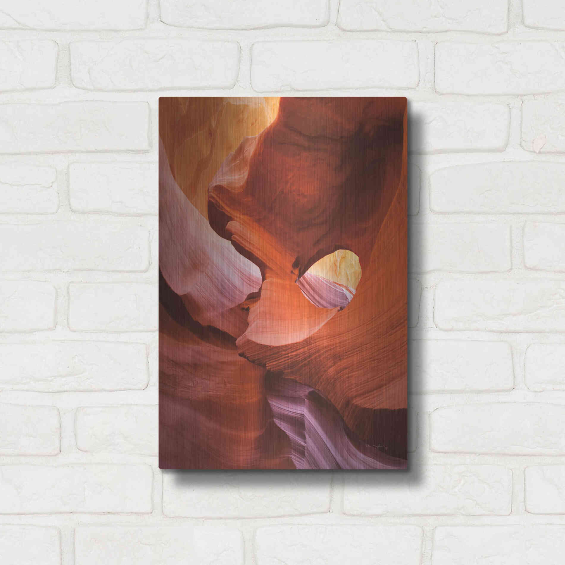 Luxe Metal Art 'Lower Antelope Canyon IV Crop' by Alan Majchrowicz,Metal Wall Art,12x16