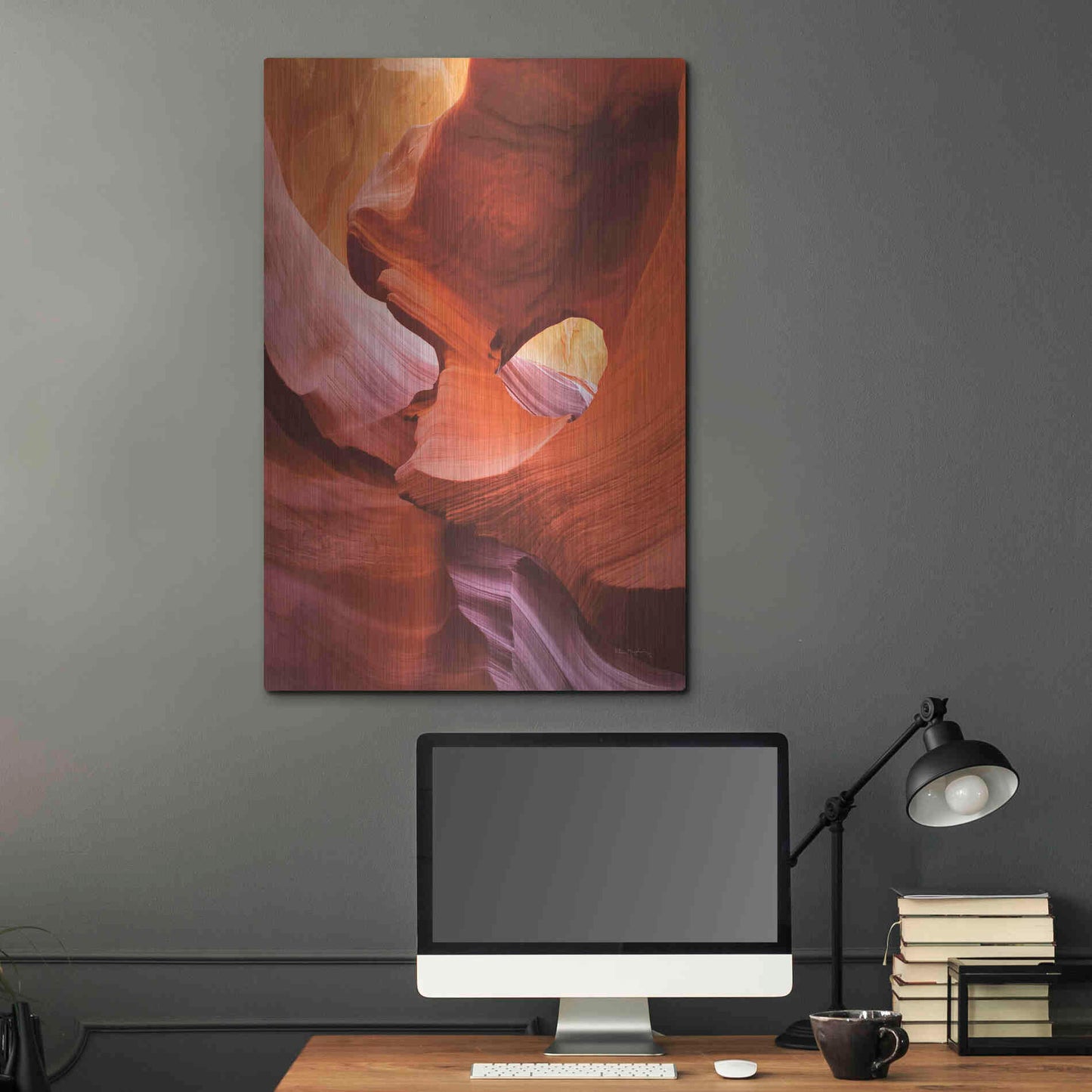 Luxe Metal Art 'Lower Antelope Canyon IV Crop' by Alan Majchrowicz,Metal Wall Art,24x36