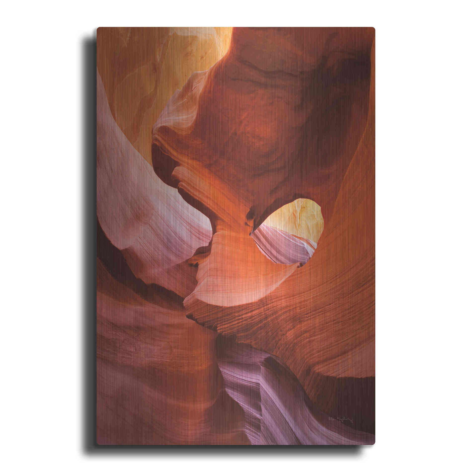 Luxe Metal Art 'Lower Antelope Canyon IV Crop' by Alan Majchrowicz,Metal Wall Art