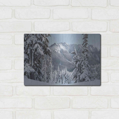 Luxe Metal Art 'Nooksack Ridge in Winter' by Alan Majchrowicz,Metal Wall Art,16x12